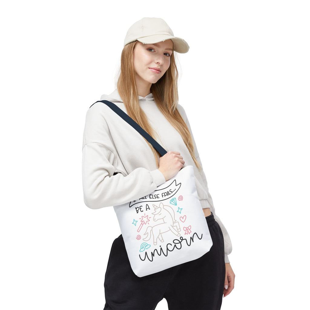 Unicorn Tote Bag — "If All Else Fails... Be a Unicorn" Cute Pastel Shopper