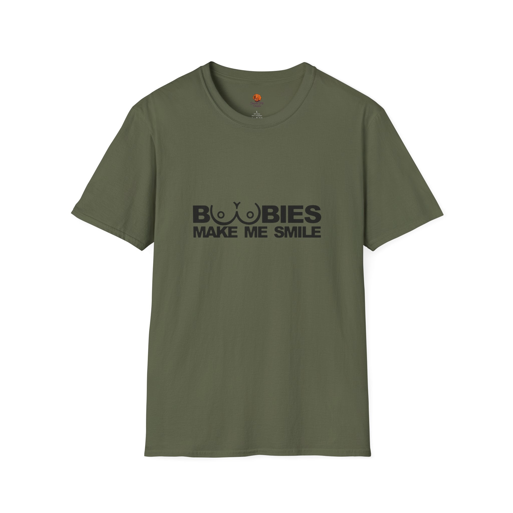 T-Shirt — "Boobies Make Me Smile" Funny Graphic Tee