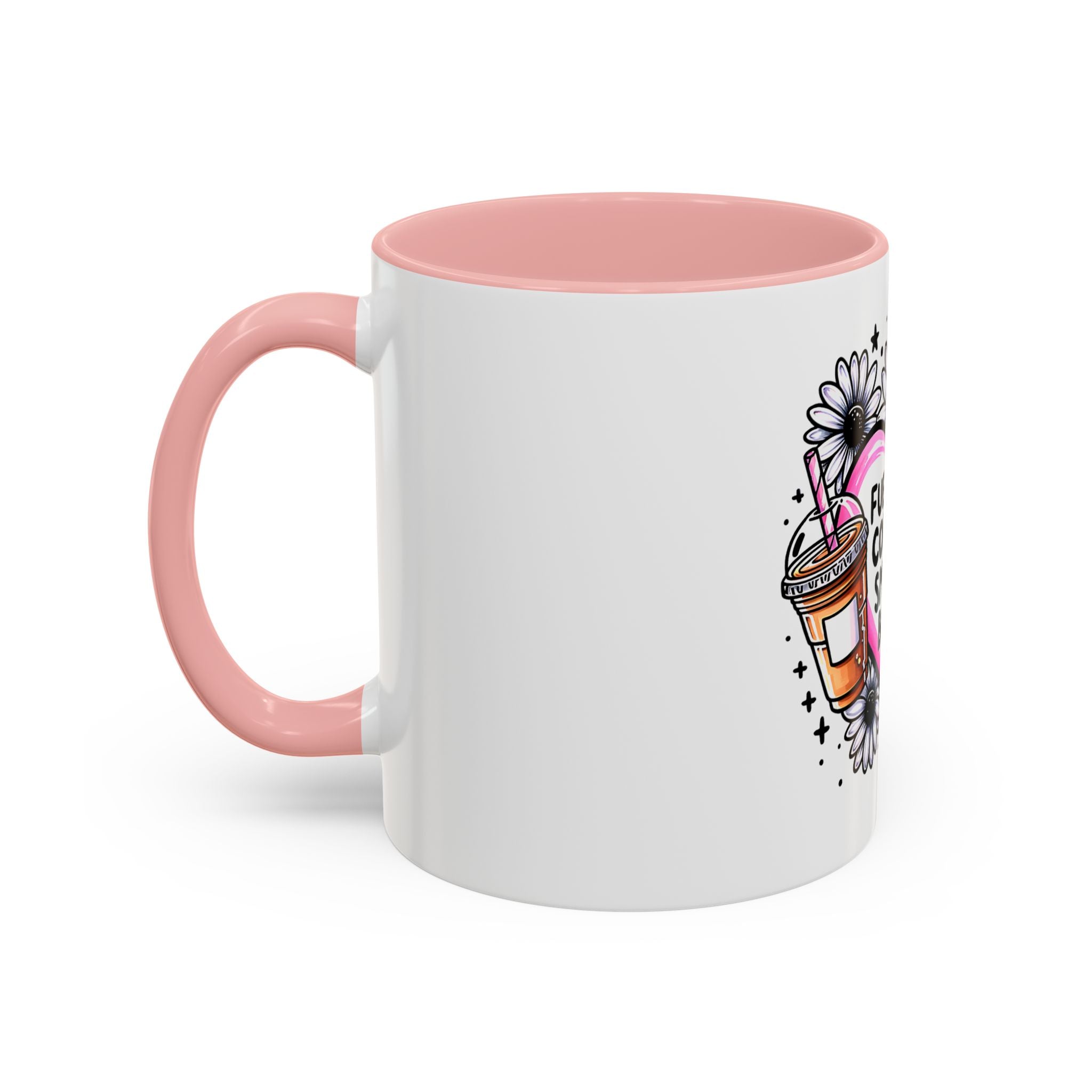 Fueled by Coffee & Smutty Books Mug — Floral Heart Coffee Cup (11/15oz)