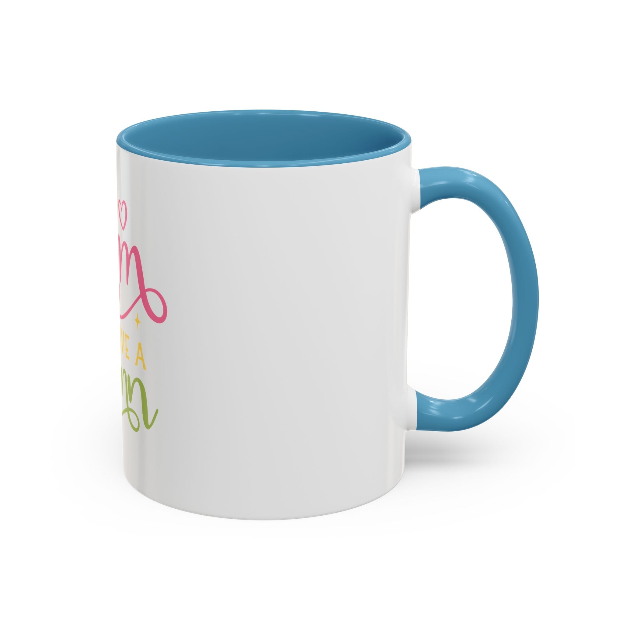 Too Glam To Give A Damn Accent Coffee Mug — Funny Pink & Green Script Ceramic Mug (11/15oz)