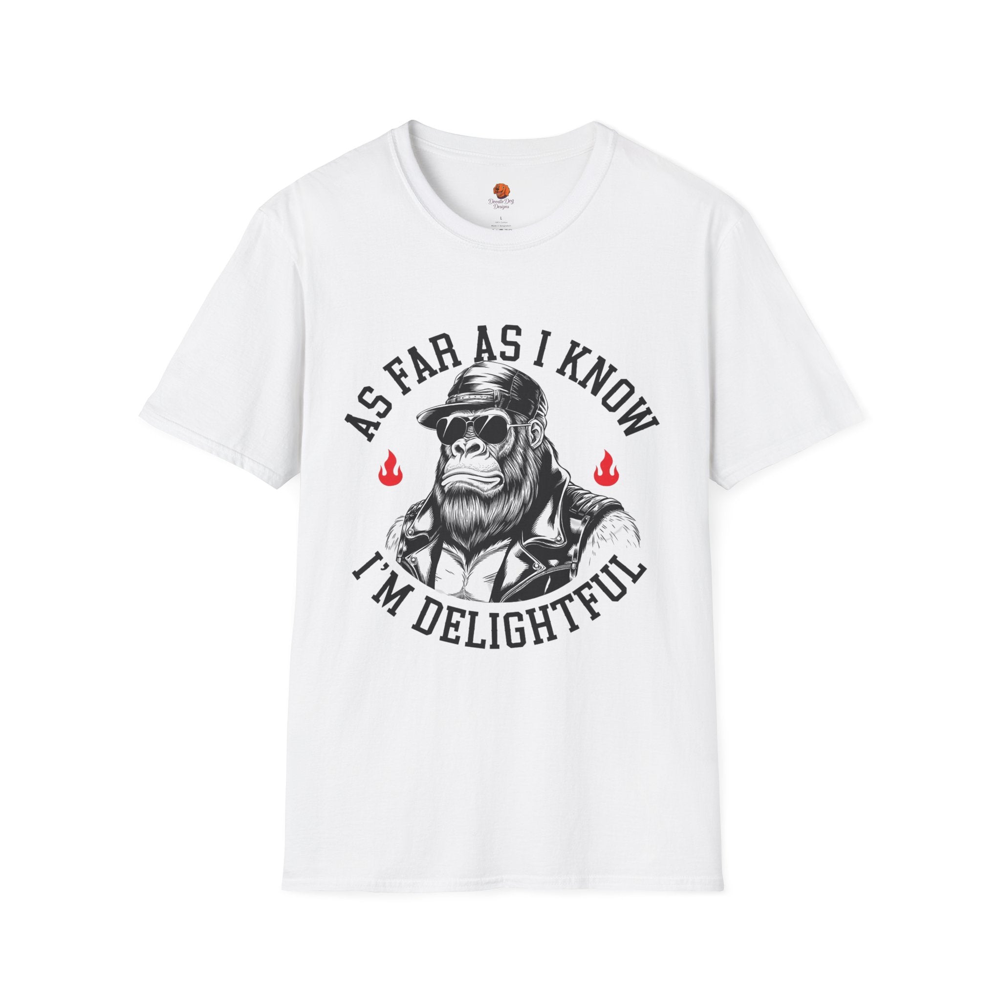 Delightful Ape Graphic T-Shirt — "As Far As I Know I'm Delightful" Vintage Monkey Tee