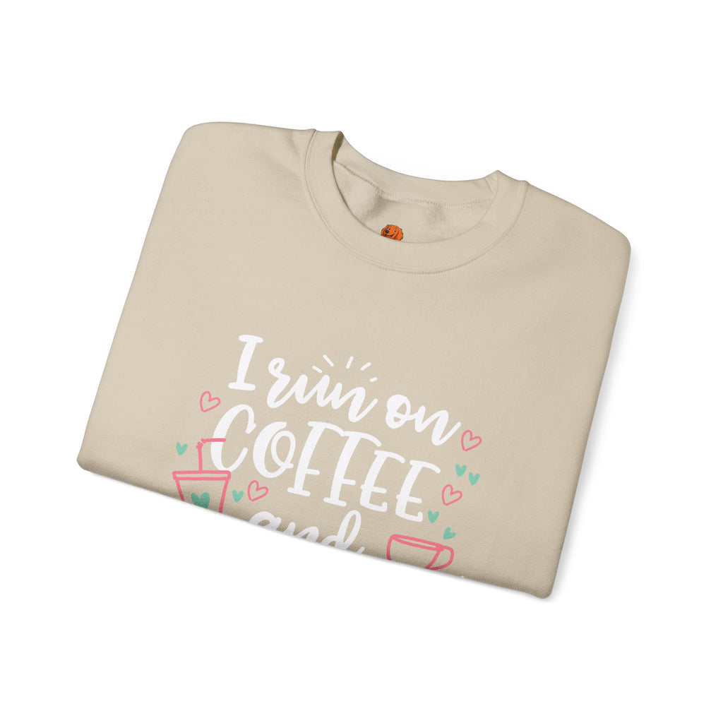 Coffee and Sarcasm Sweatshirt — "I Run on Coffee and Sarcasm" Crewneck