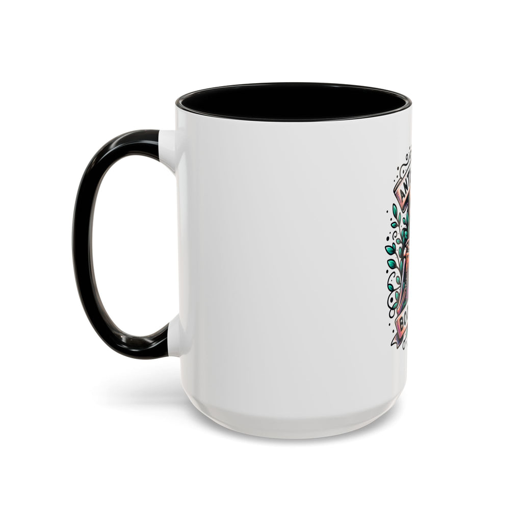 Accent Mug — "Anti-Social Book Club" Skull & Book Coffee Mug (11/15oz)