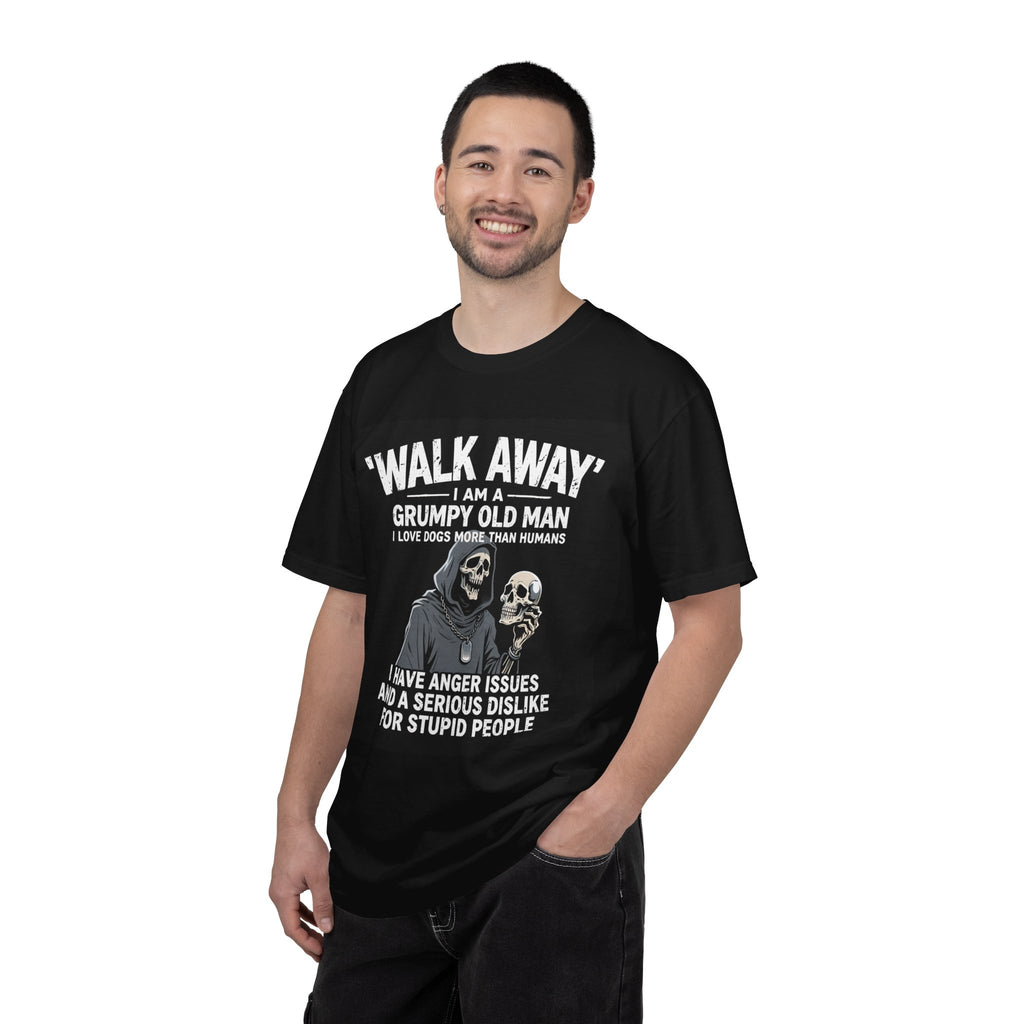 Grumpy Old Man T‑Shirt — “Walk Away I Am A Grumpy Old Man” Funny Skull Tee