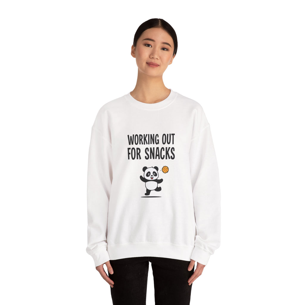 Sweatshirt — "Working Out for Snacks" Cute Panda Crewneck