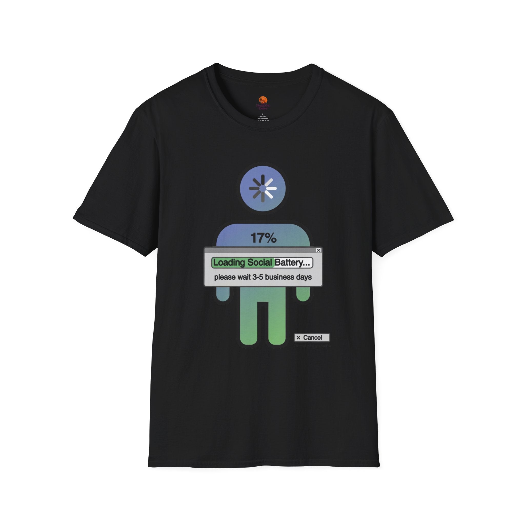 T‑Shirt — "Loading Social Battery 17%" Recovery Graphic Tee