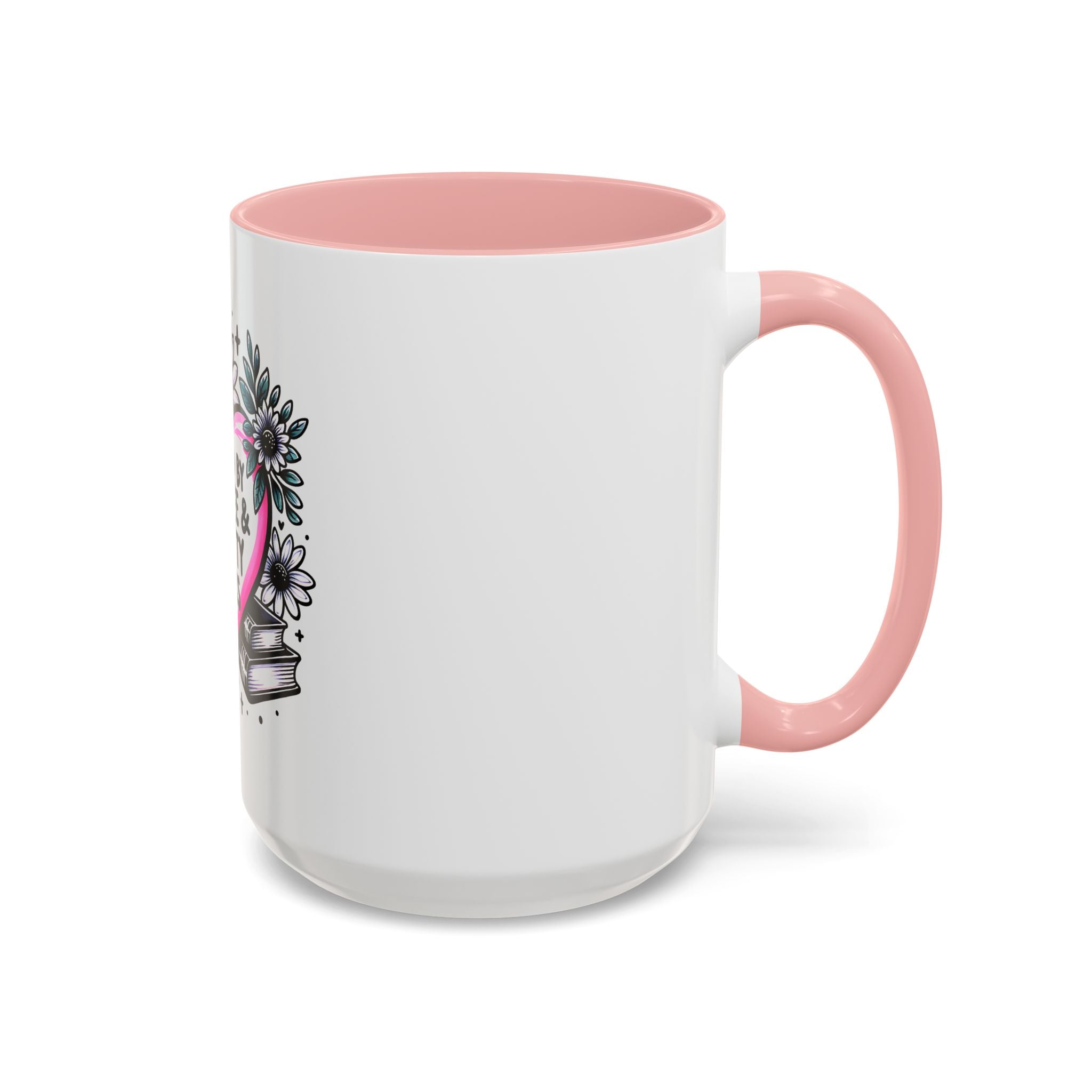 Fueled by Coffee & Smutty Books Mug — Floral Heart Coffee Cup (11/15oz)