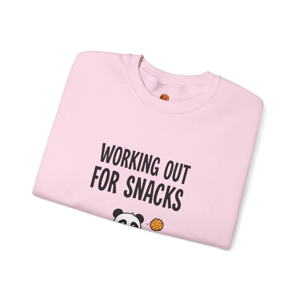 Sweatshirt — "Working Out for Snacks" Cute Panda Crewneck