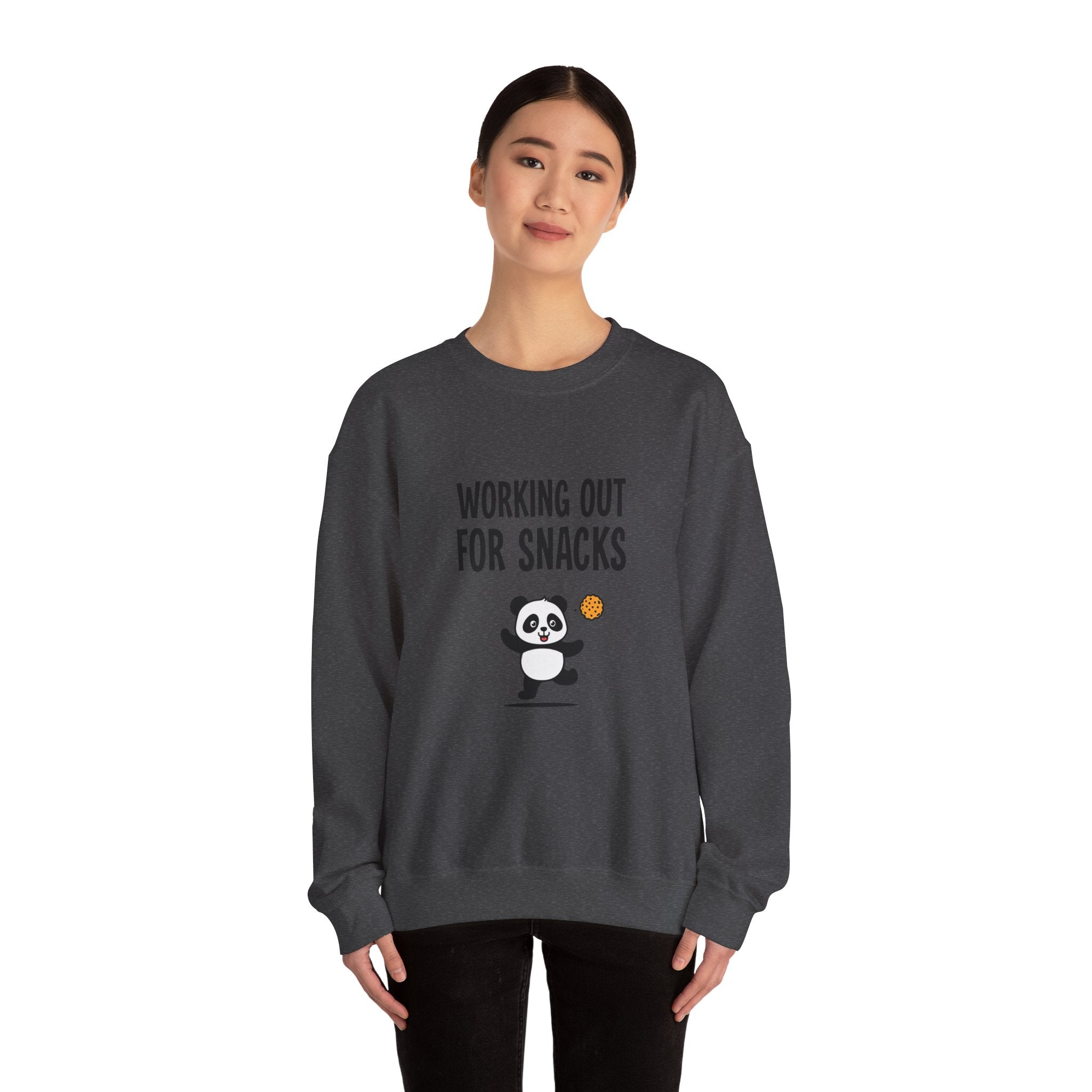 Sweatshirt — "Working Out for Snacks" Cute Panda Crewneck