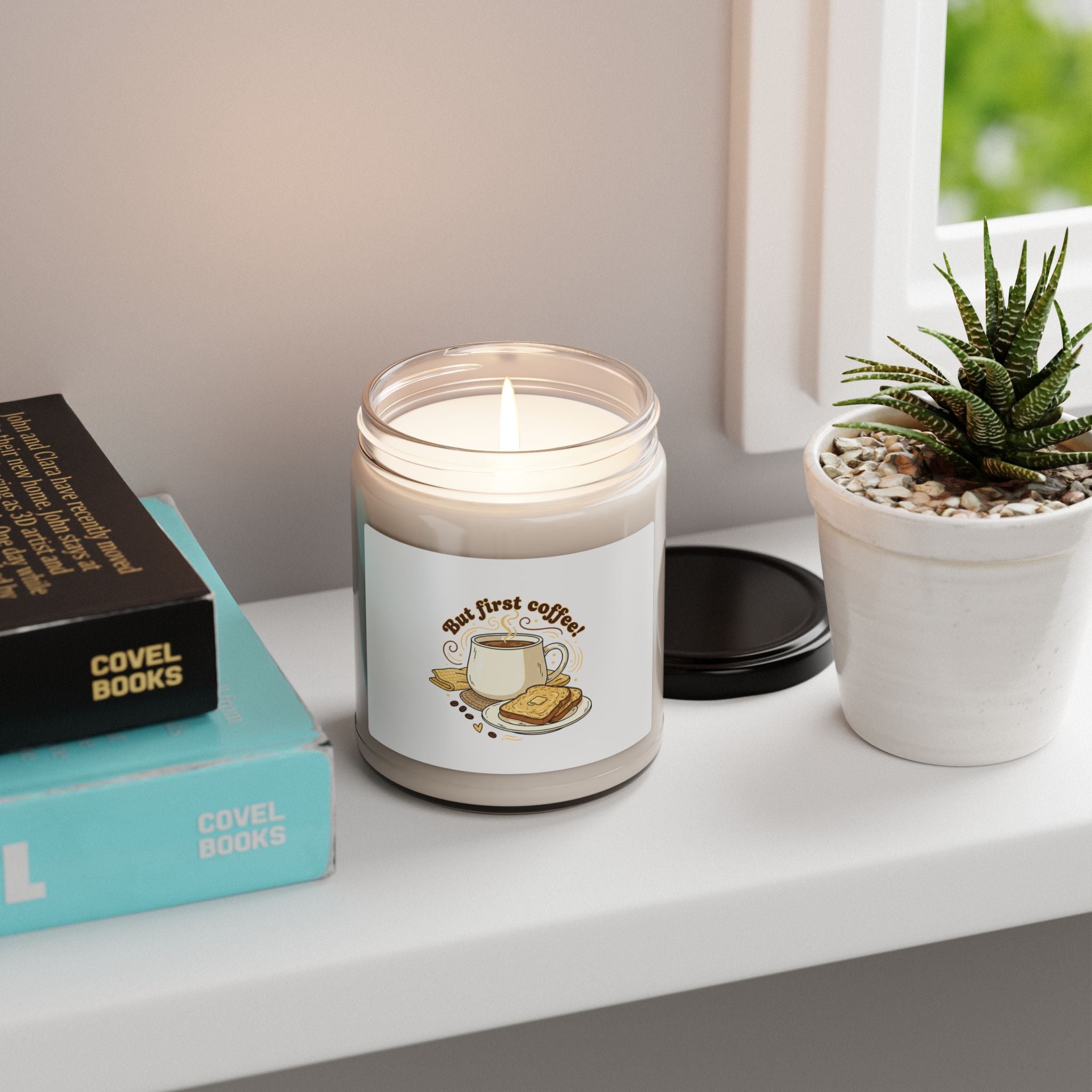 But First Coffee Candle | Soy Candle, Butter Toast Illustration, Café-Inspired Cozy