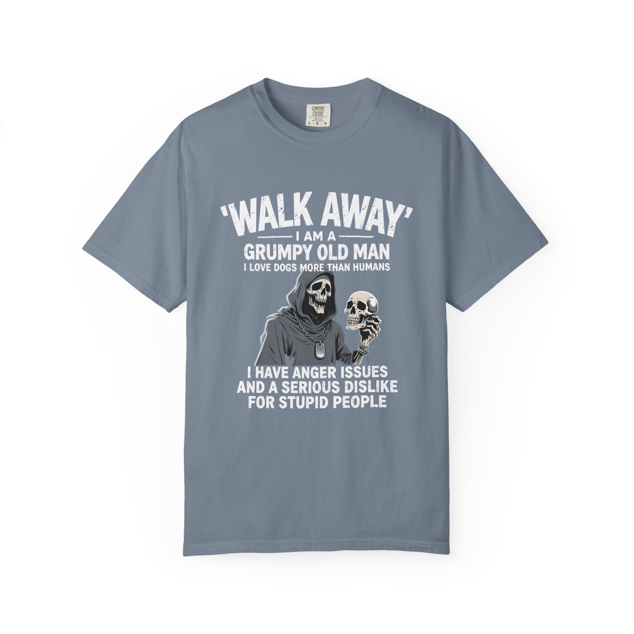 Grumpy Old Man T‑Shirt — “Walk Away I Am A Grumpy Old Man” Funny Skull Tee