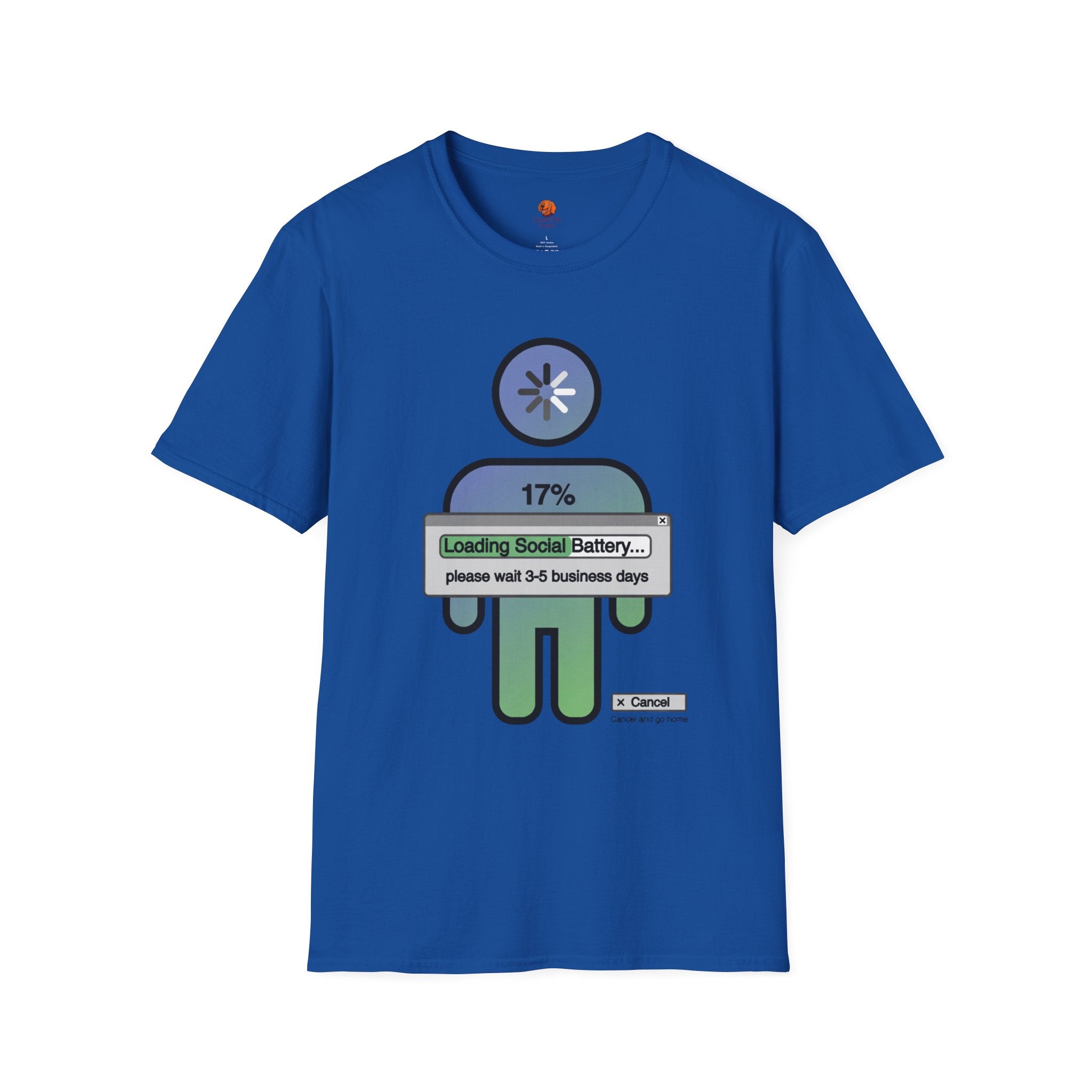 T‑Shirt — "Loading Social Battery 17%" Recovery Graphic Tee