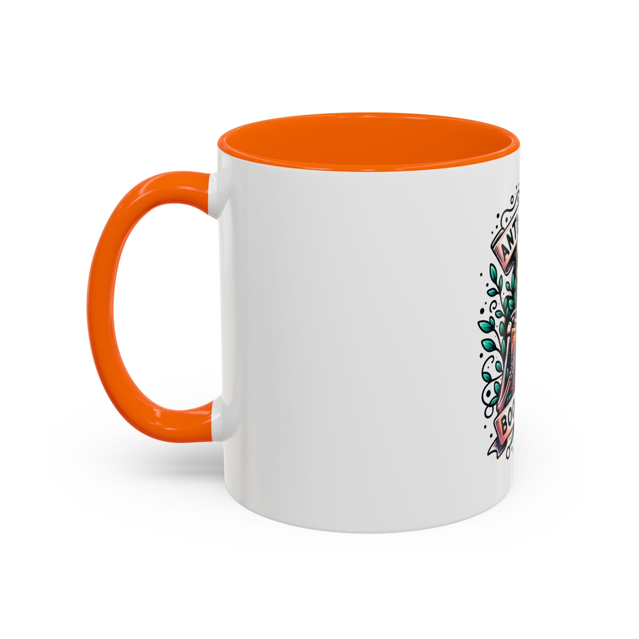 Accent Mug — "Anti-Social Book Club" Skull & Book Coffee Mug (11/15oz)