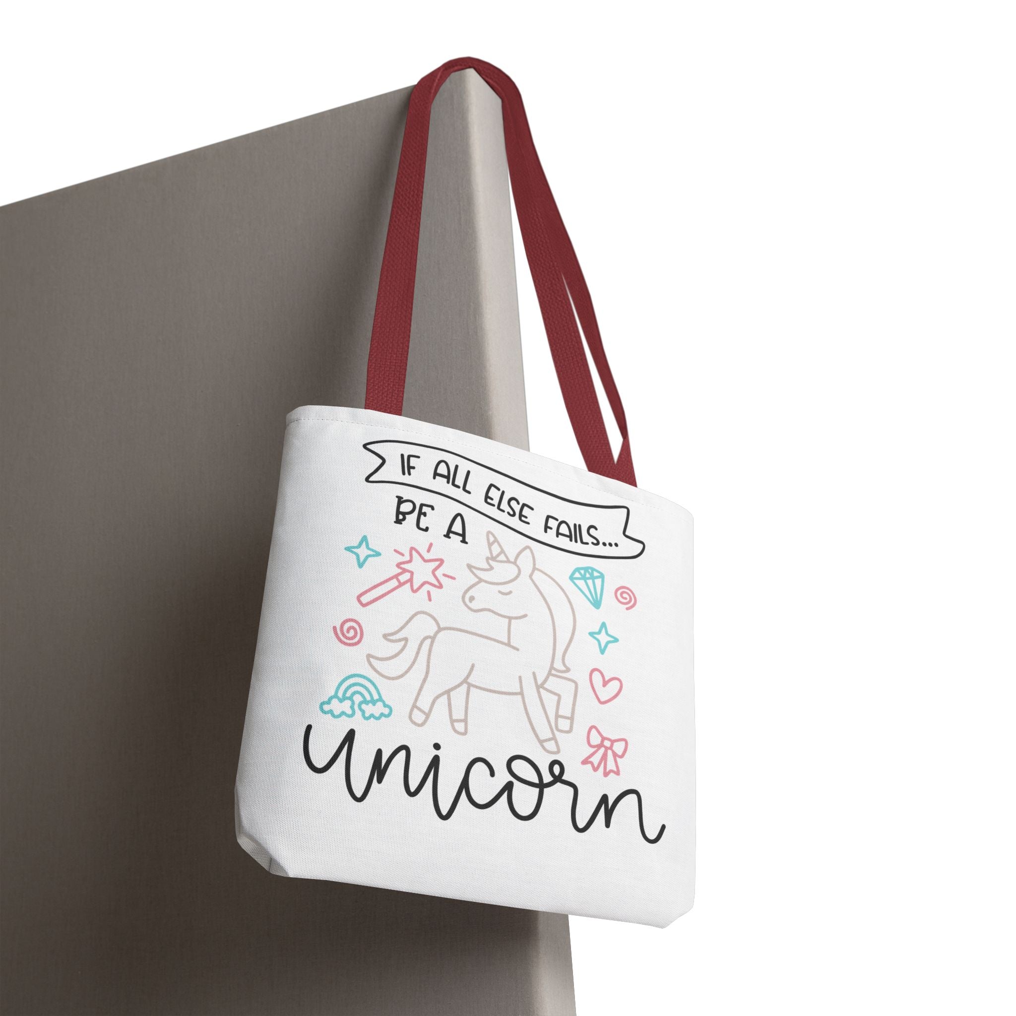 Unicorn Tote Bag — "If All Else Fails... Be a Unicorn" Cute Pastel Shopper