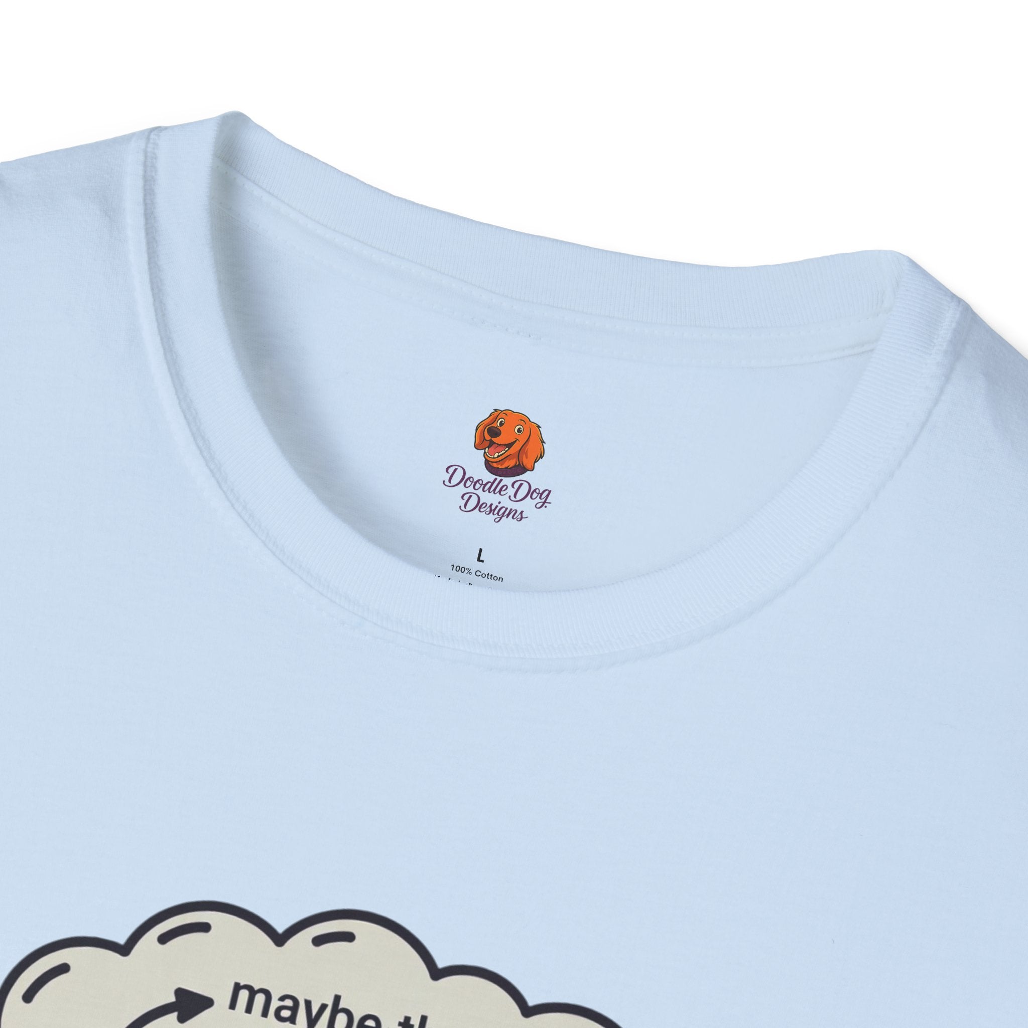 Anxious Student Illustration T-Shirt — "Maybe They Hate Me" Desk Cartoon Tee