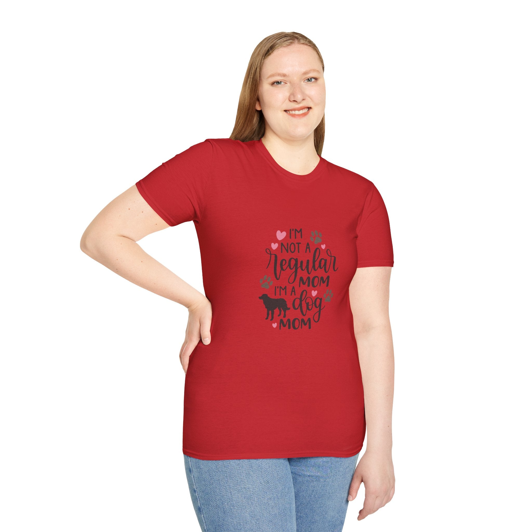 Dog Mom T-Shirt – "I’m Not a Regular Mom, I’m a Dog Mom" Paw Print Tee