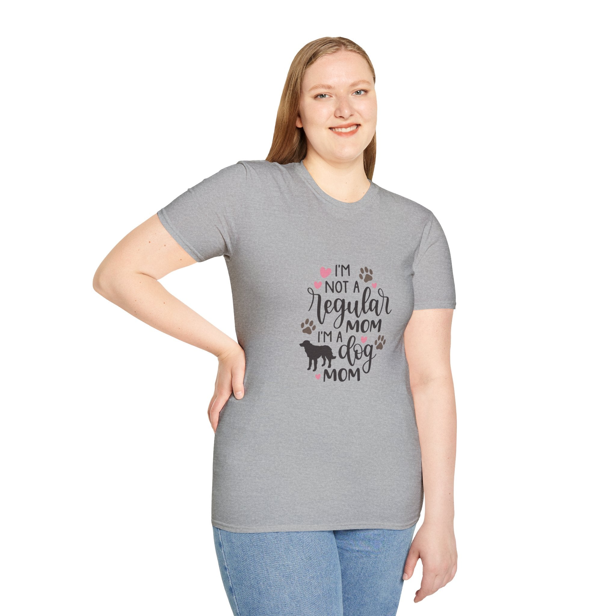 Dog Mom T-Shirt – "I’m Not a Regular Mom, I’m a Dog Mom" Paw Print Tee