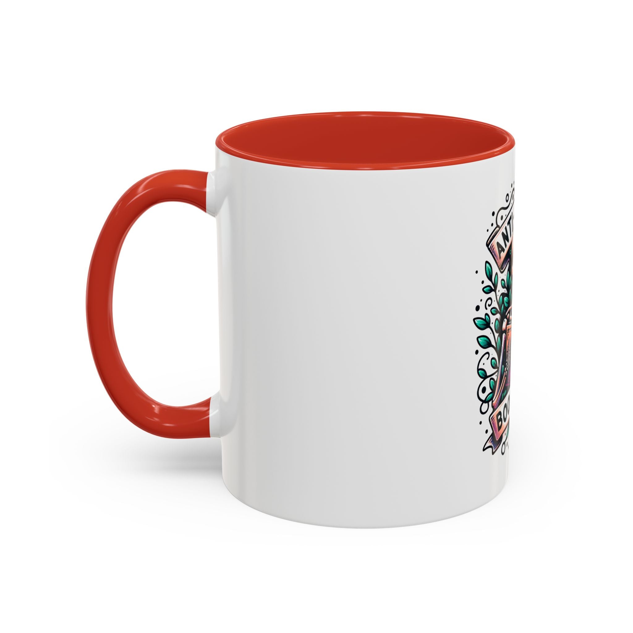 Accent Mug — "Anti-Social Book Club" Skull & Book Coffee Mug (11/15oz)