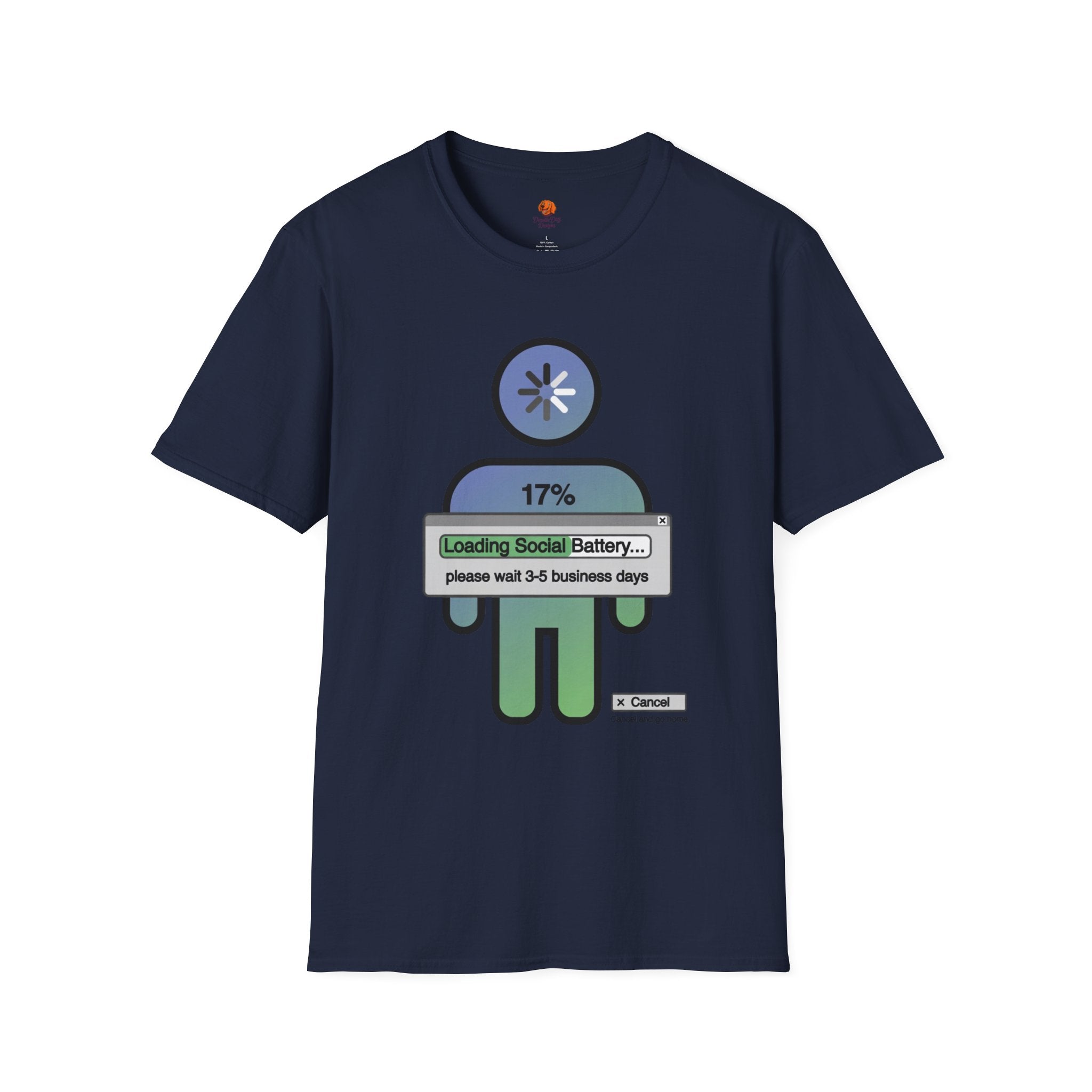 T‑Shirt — "Loading Social Battery 17%" Recovery Graphic Tee
