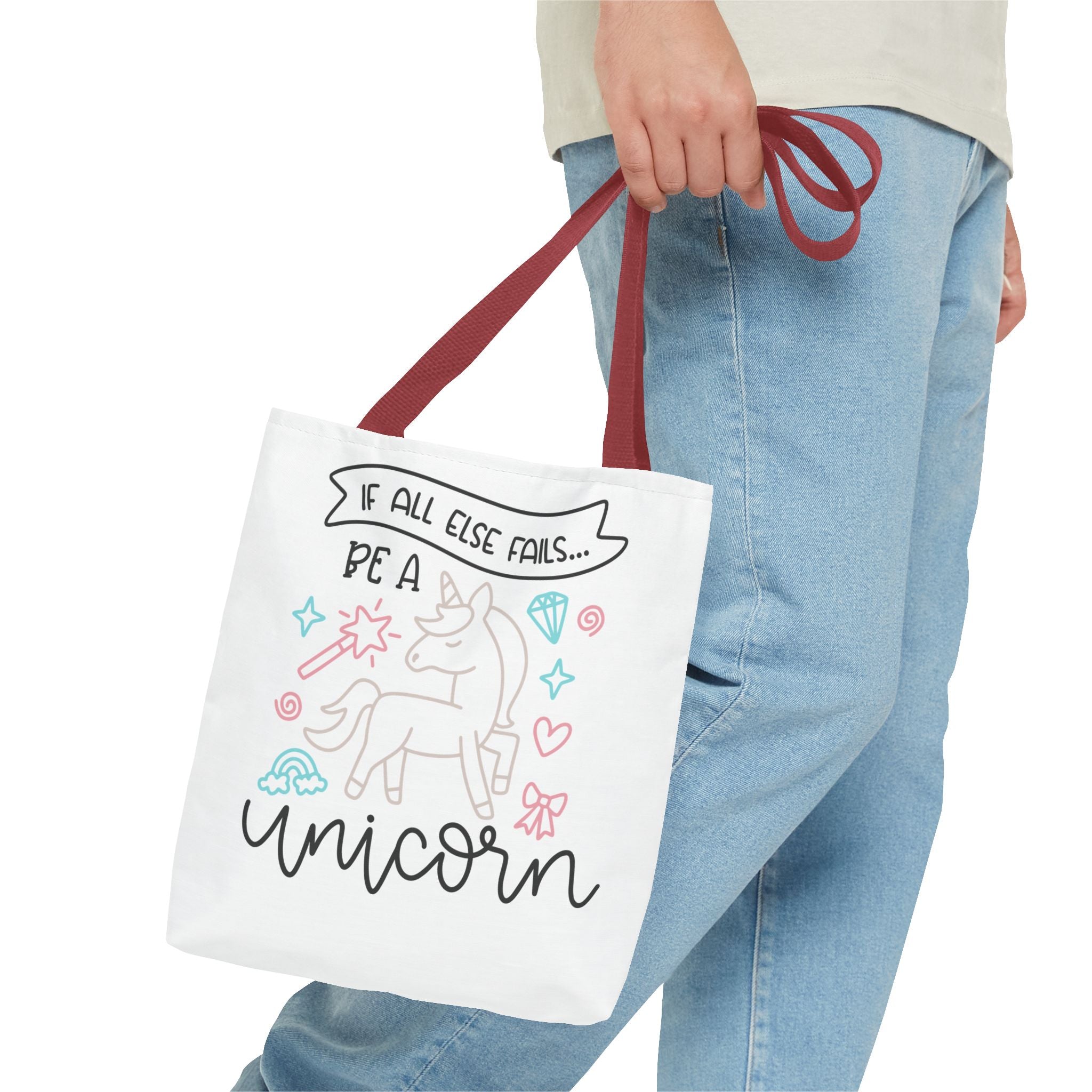 Unicorn Tote Bag — "If All Else Fails... Be a Unicorn" Cute Pastel Shopper