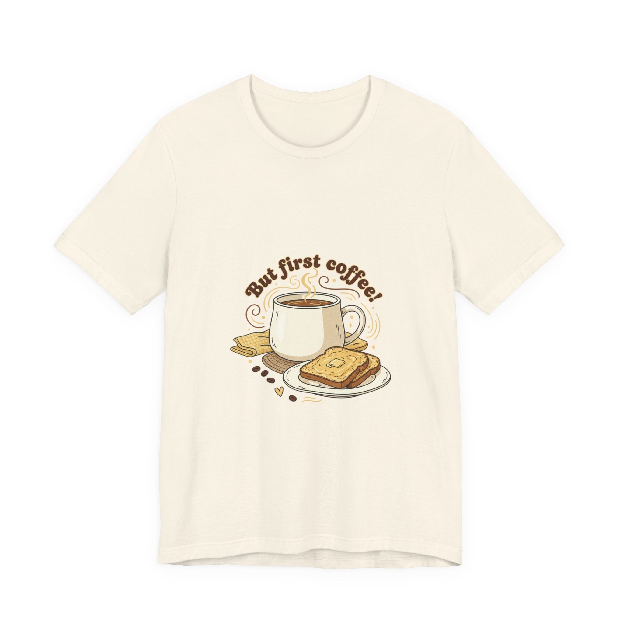 But First Coffee Tee | butter toast graphics, kawaii kitchen