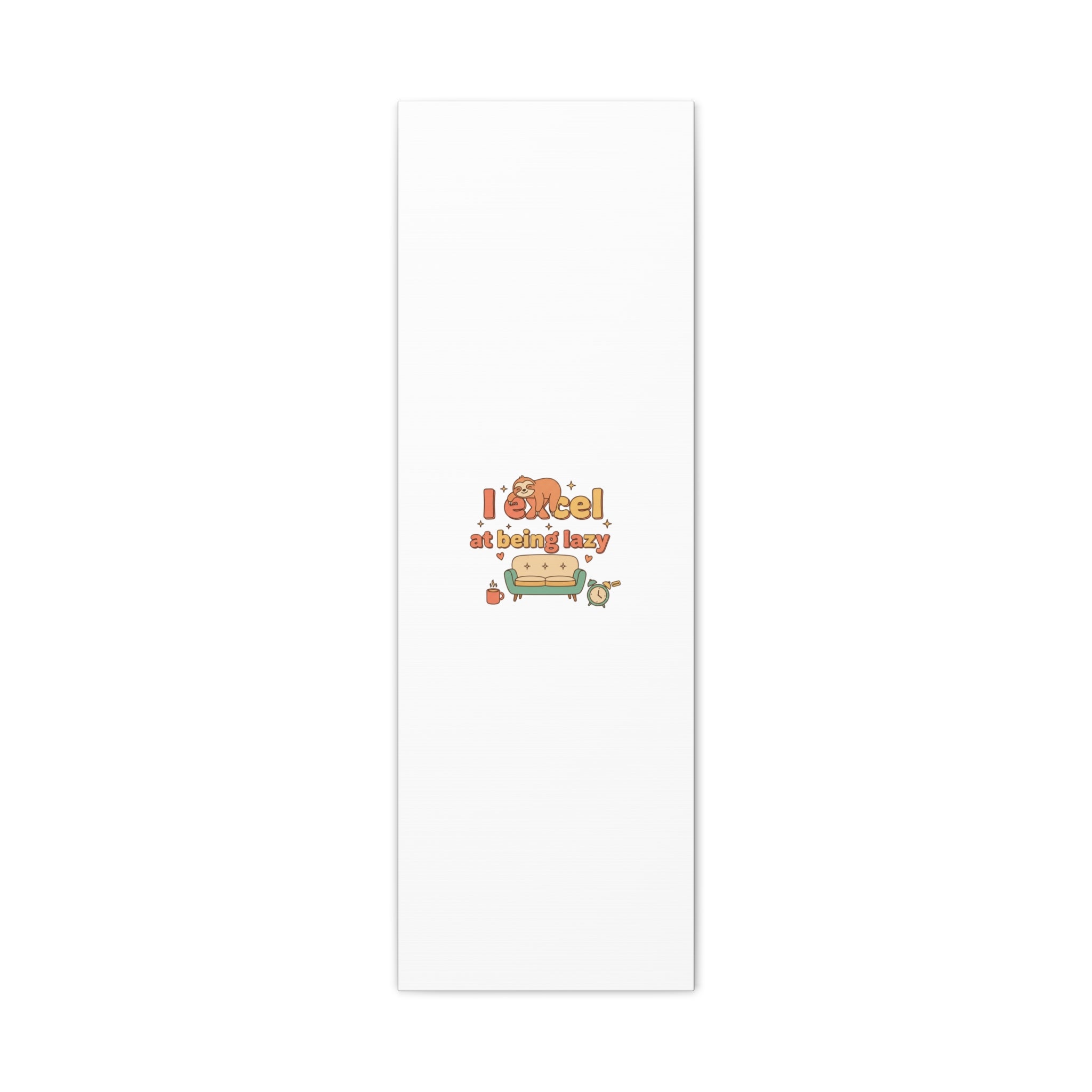 I Excel At Being Lazy Canvas | Low-Stakes Humor, Retro Sloth Art