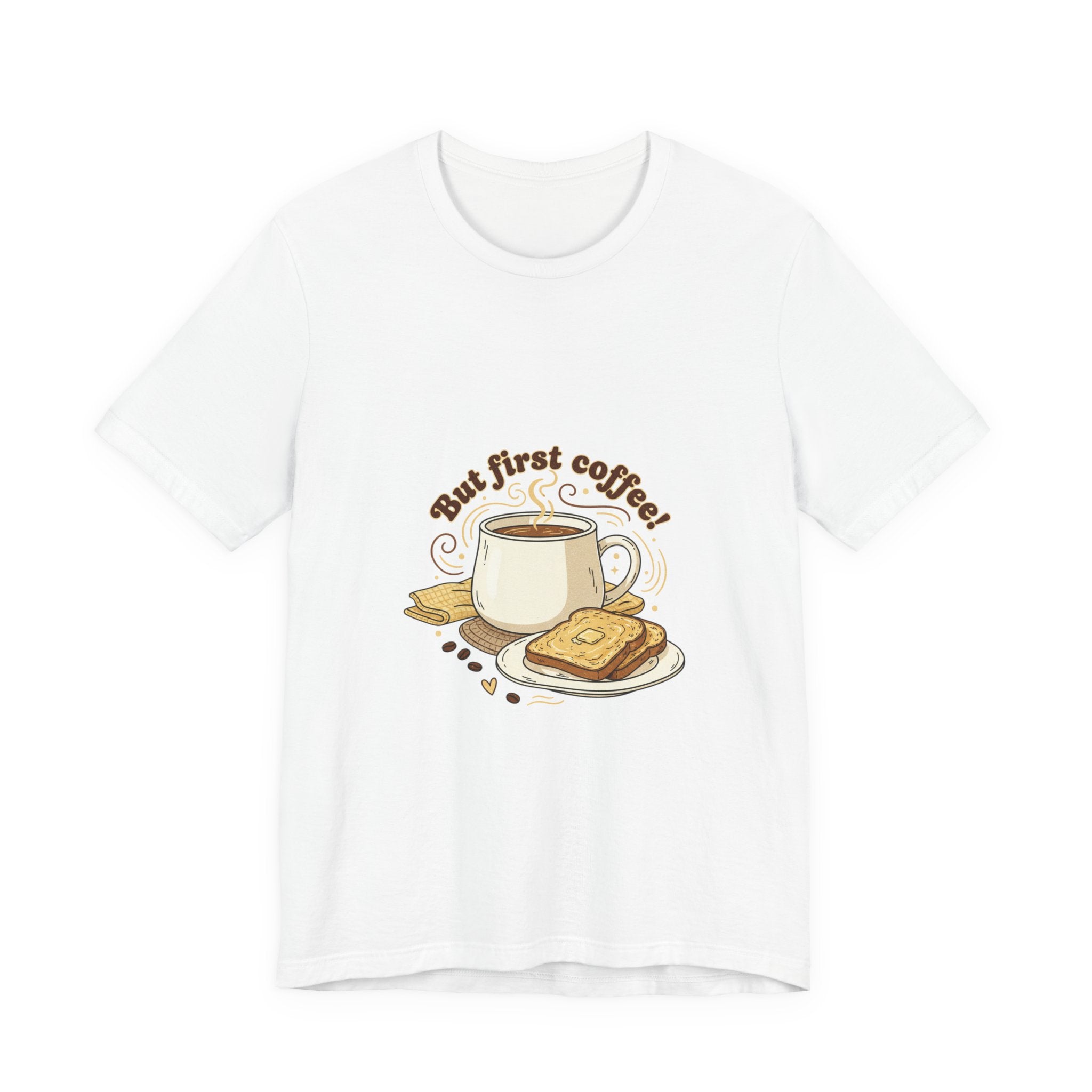 But First Coffee Tee | butter toast graphics, kawaii kitchen