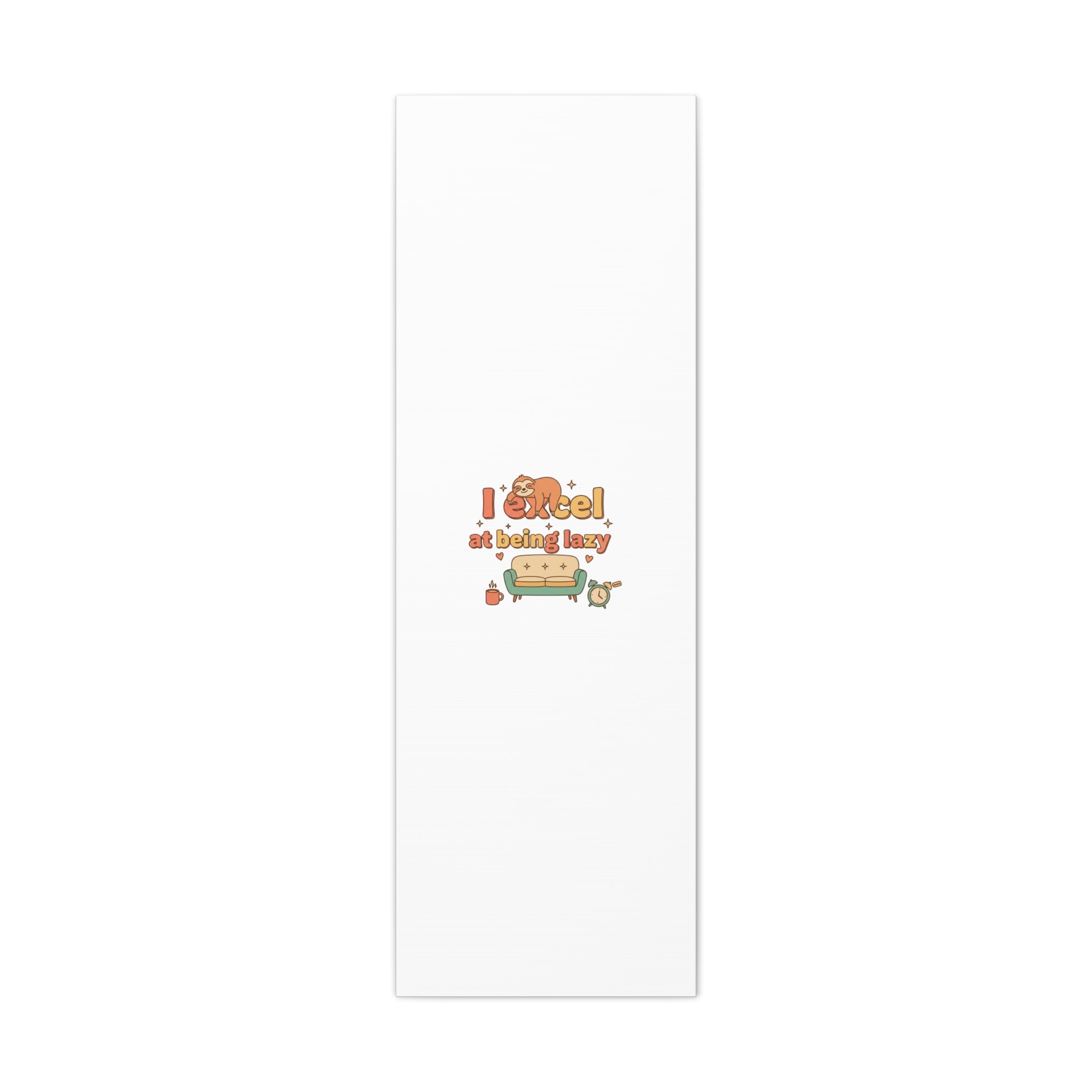 I Excel At Being Lazy Canvas | Low-Stakes Humor, Retro Sloth Art