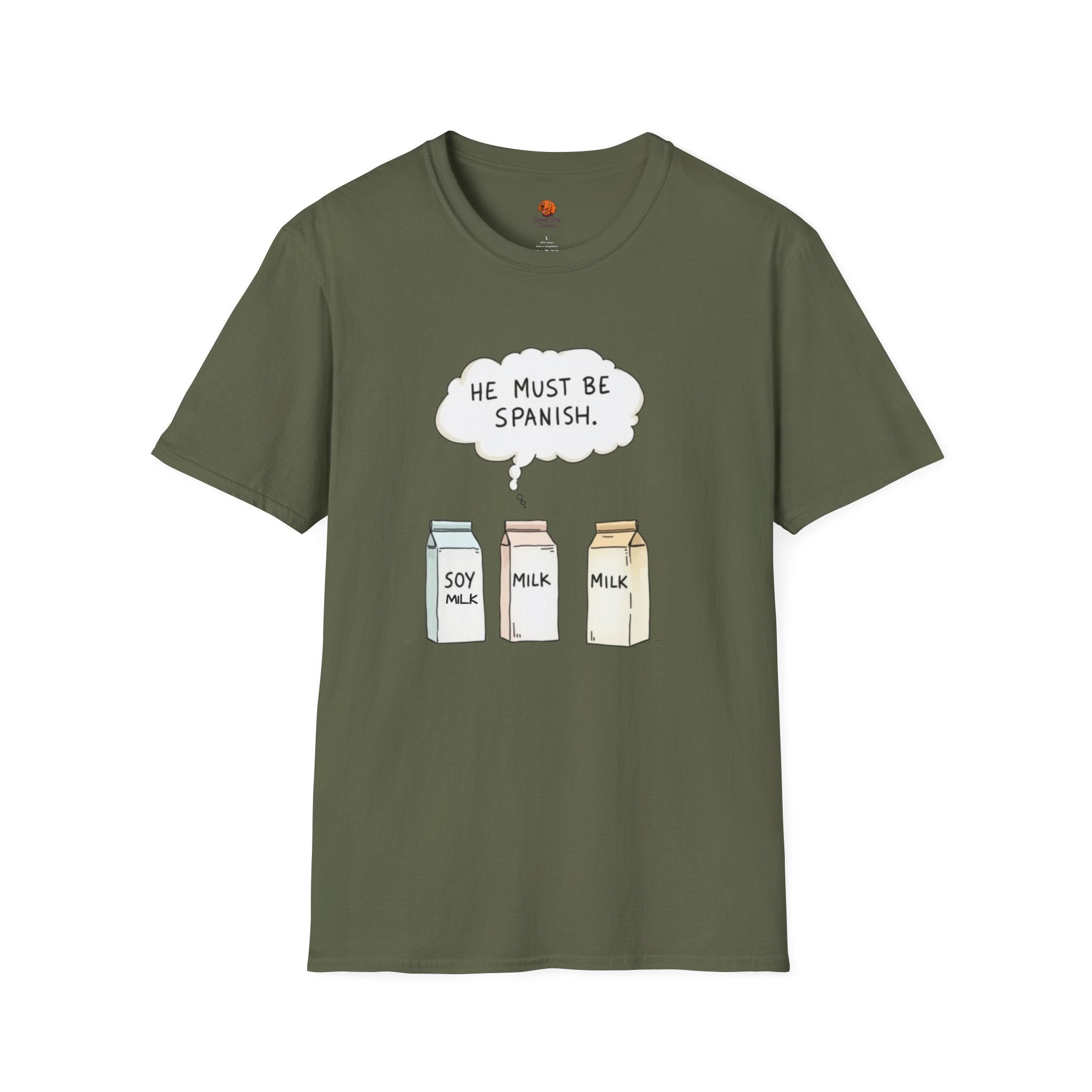 Funny 'He Must Be Spanish' Milk Cartons T-Shirt