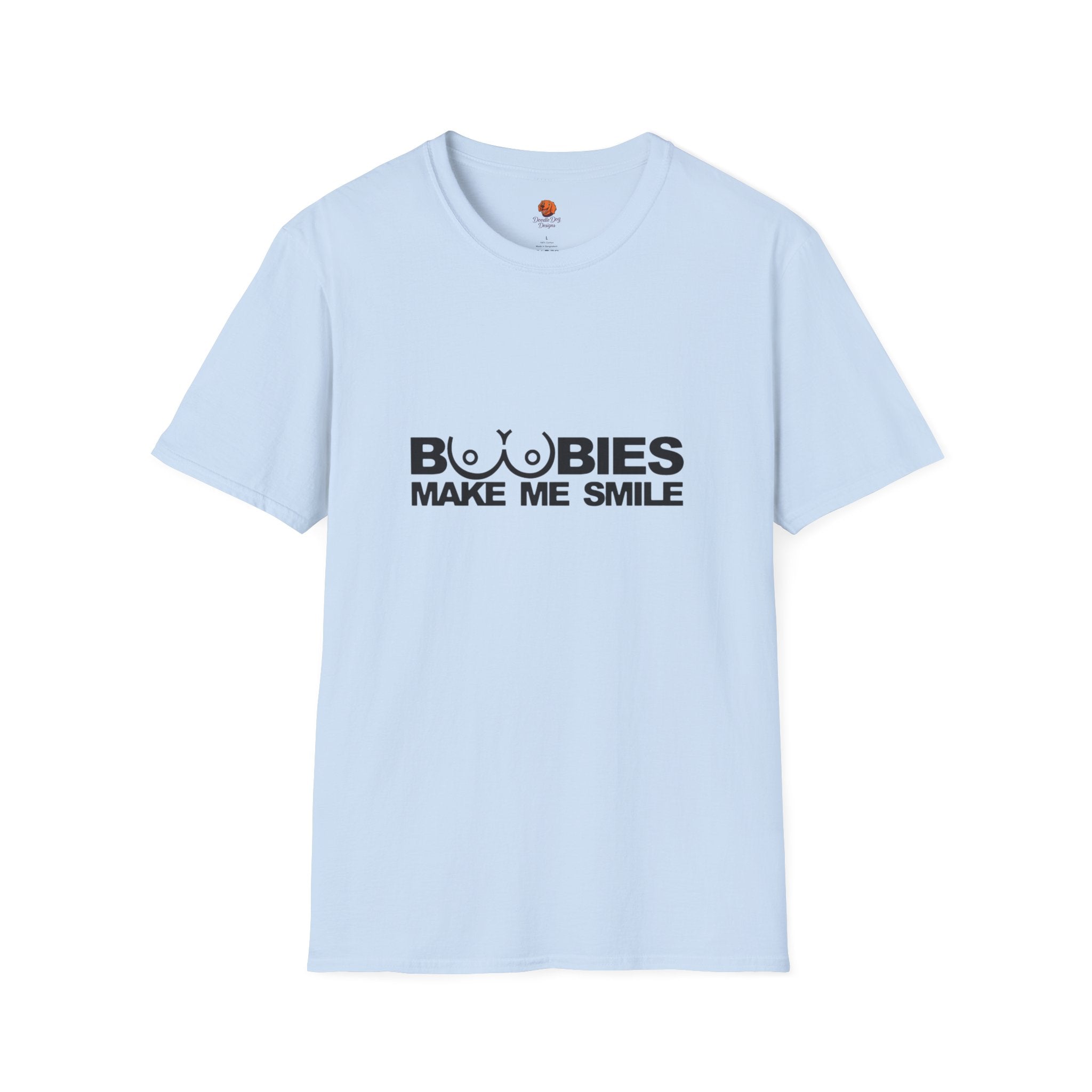 T-Shirt — "Boobies Make Me Smile" Funny Graphic Tee