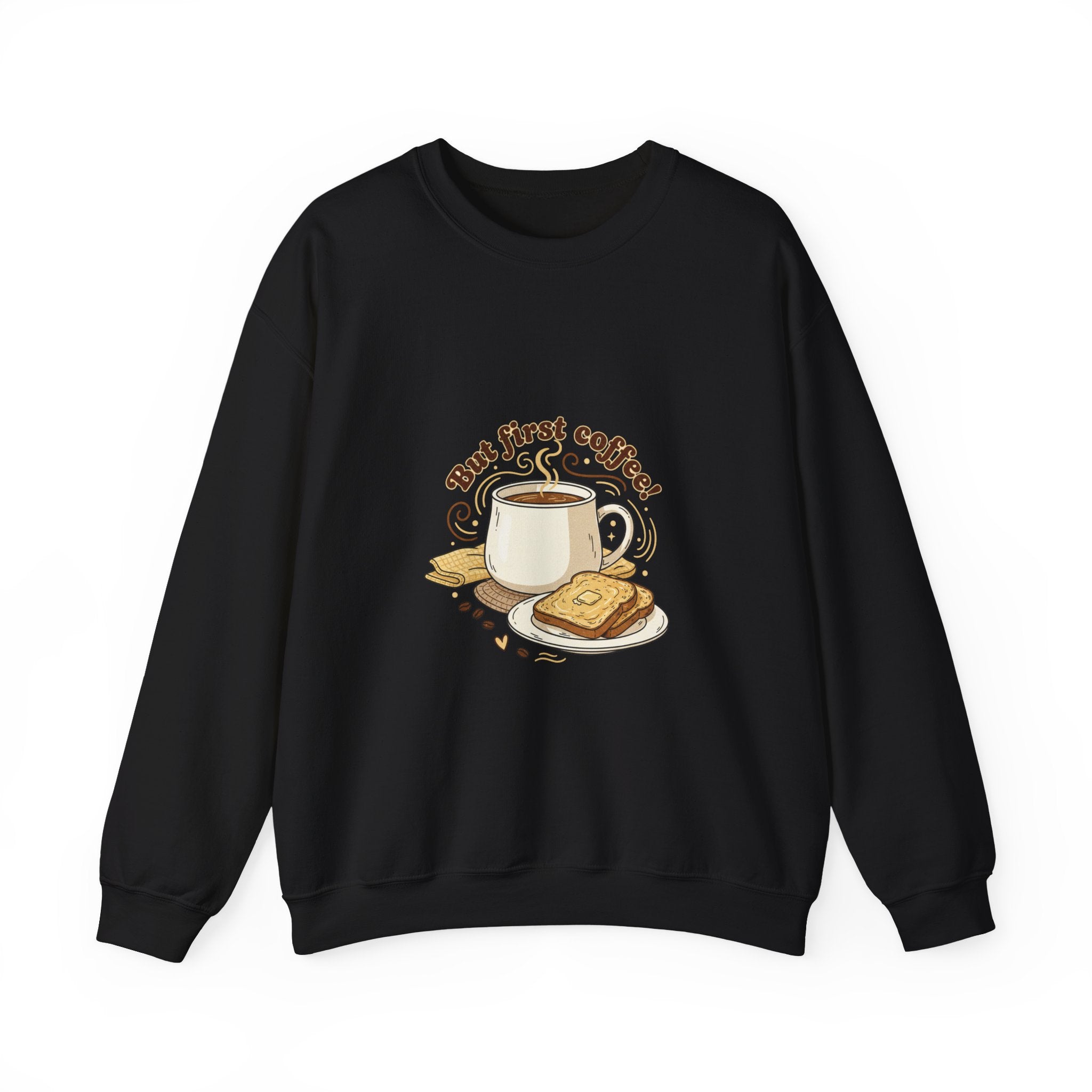 But First Coffee sweatshirt | butter toast graphics, kawaii kitchen, coffee pun