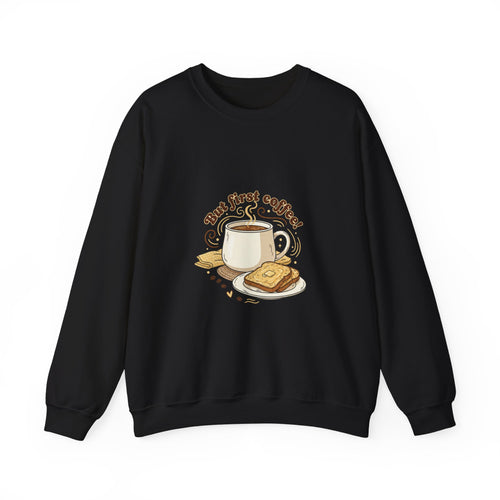 But First Coffee sweatshirt | butter toast graphics, kawaii kitchen, coffee pun