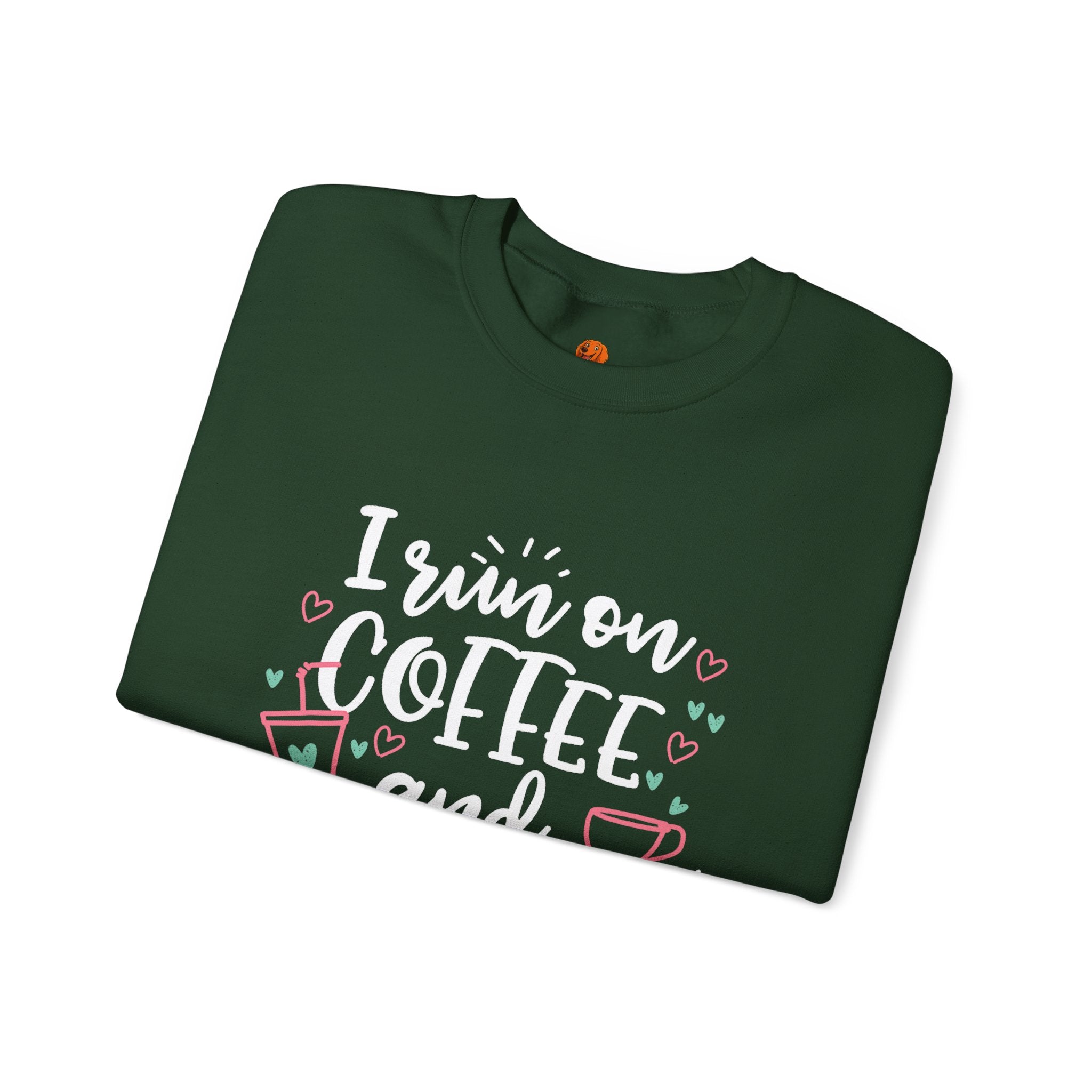 Coffee and Sarcasm Sweatshirt — "I Run on Coffee and Sarcasm" Crewneck