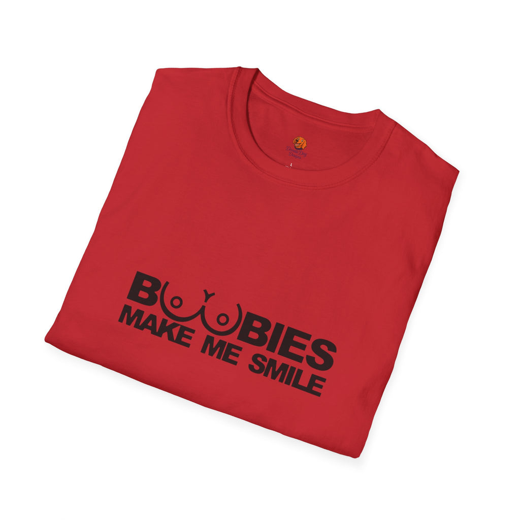 T-Shirt — "Boobies Make Me Smile" Funny Graphic Tee