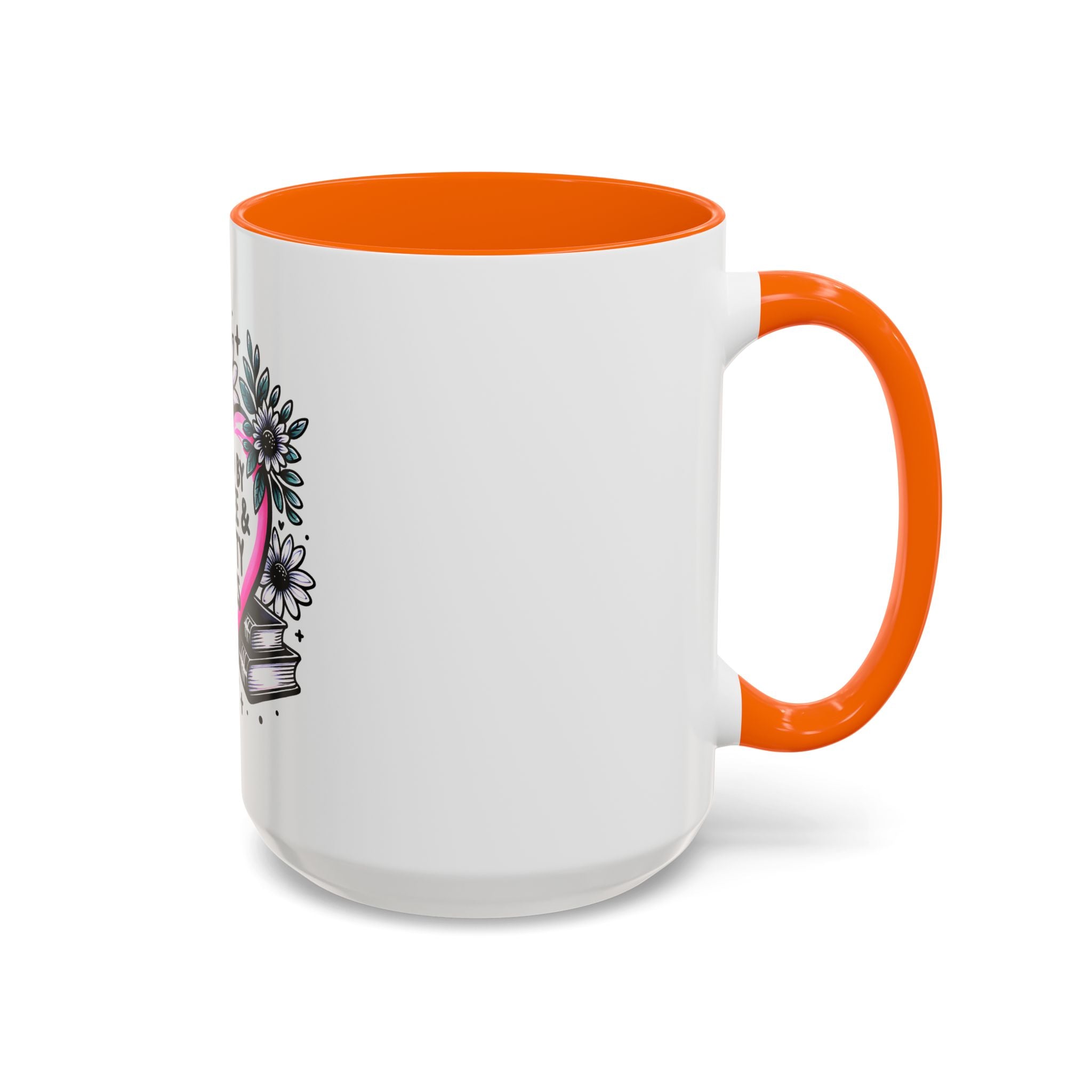 Fueled by Coffee & Smutty Books Mug — Floral Heart Coffee Cup (11/15oz)
