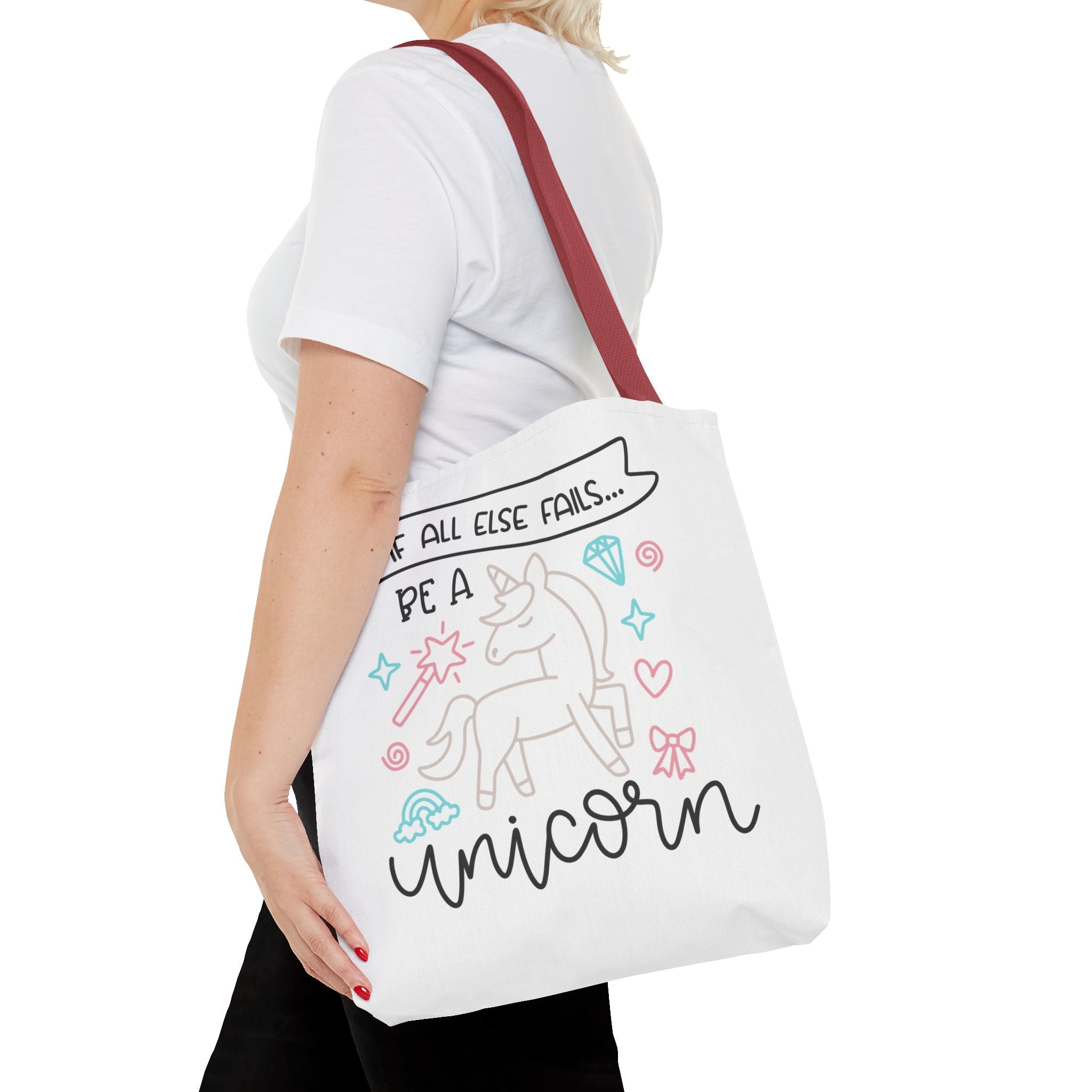 Unicorn Tote Bag — "If All Else Fails... Be a Unicorn" Cute Pastel Shopper