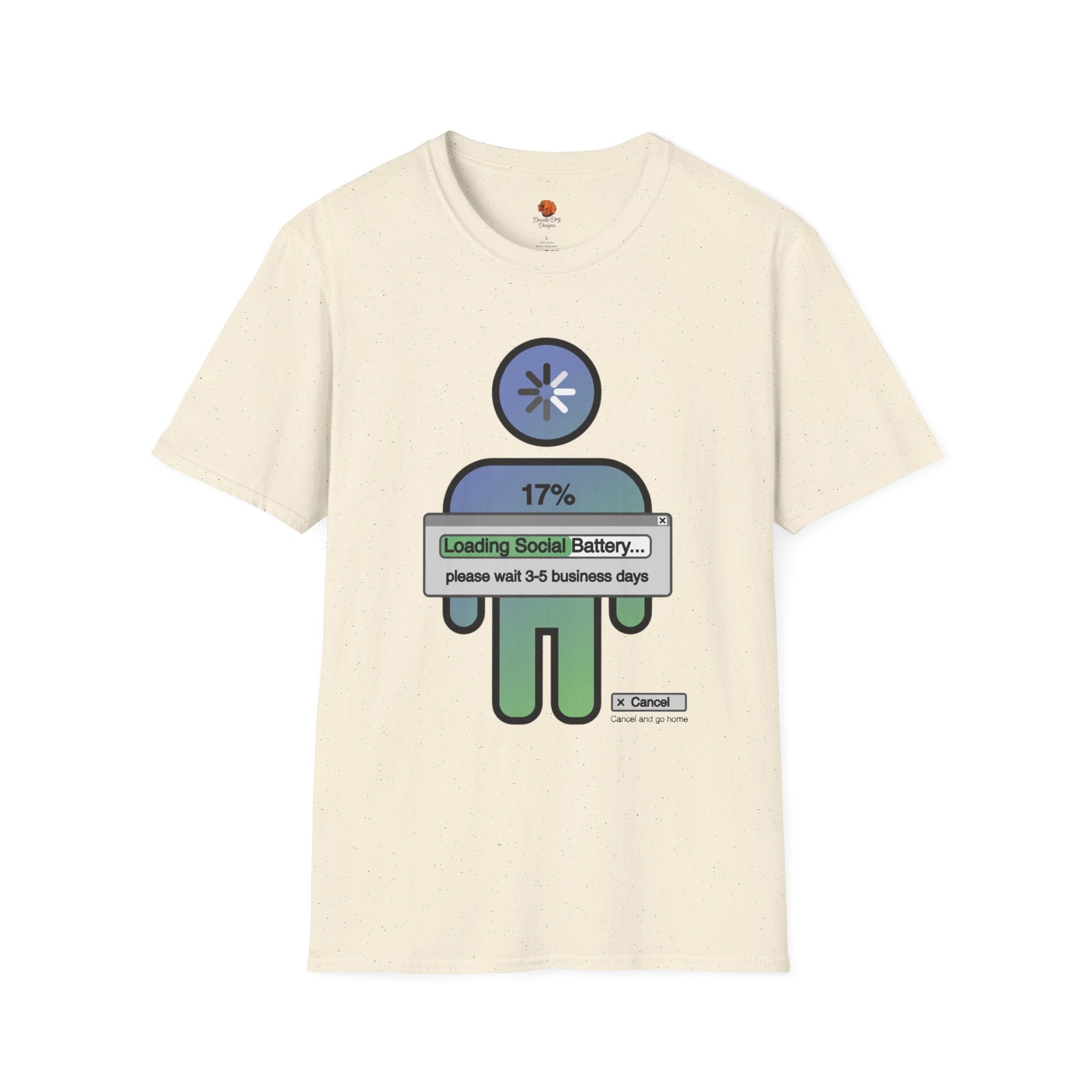 T‑Shirt — "Loading Social Battery 17%" Recovery Graphic Tee
