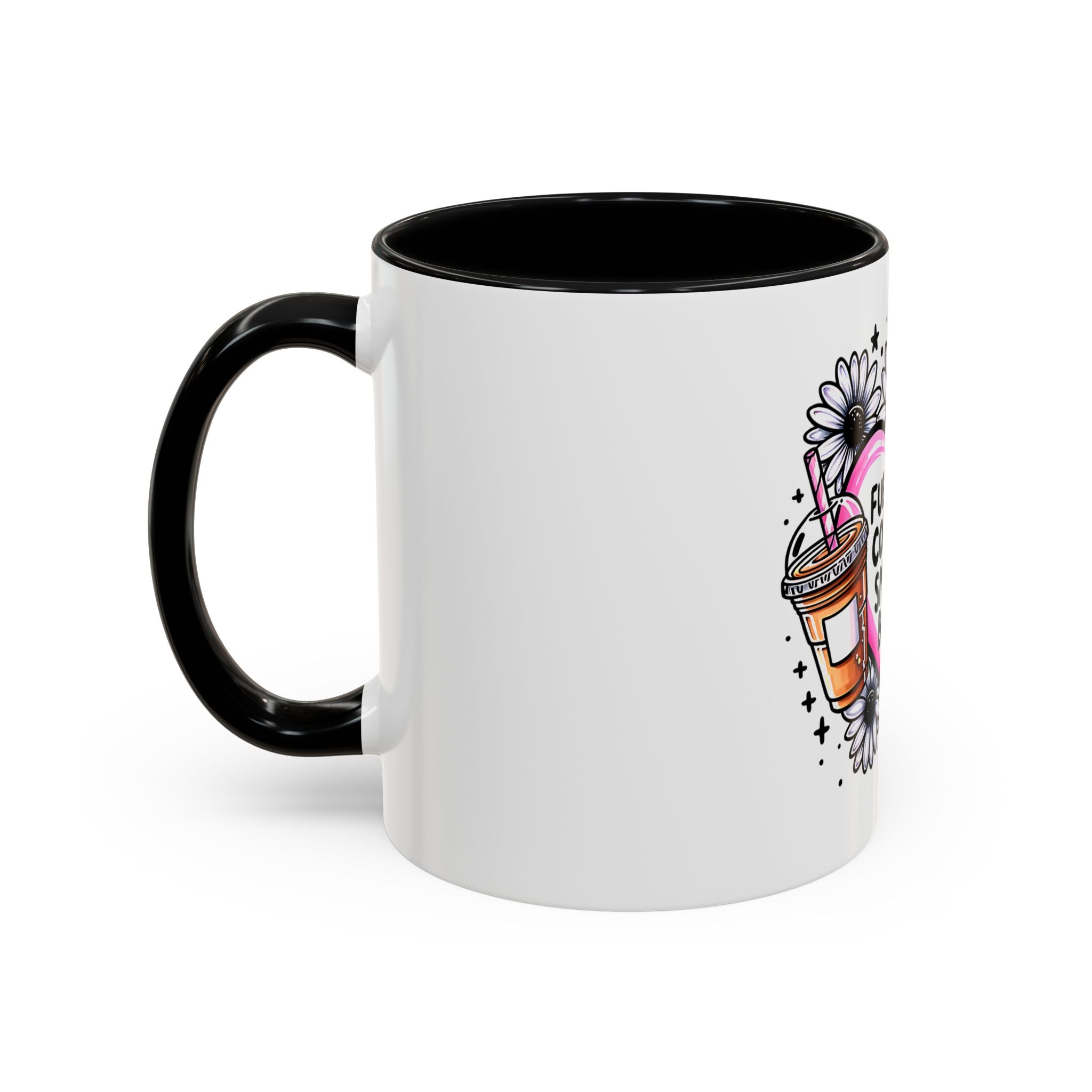 Fueled by Coffee & Smutty Books Mug — Floral Heart Coffee Cup (11/15oz)