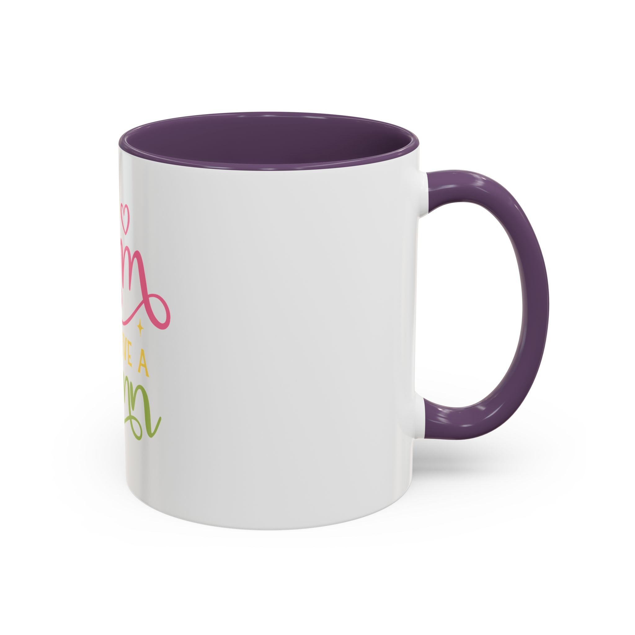 Too Glam To Give A Damn Accent Coffee Mug — Funny Pink & Green Script Ceramic Mug (11/15oz)