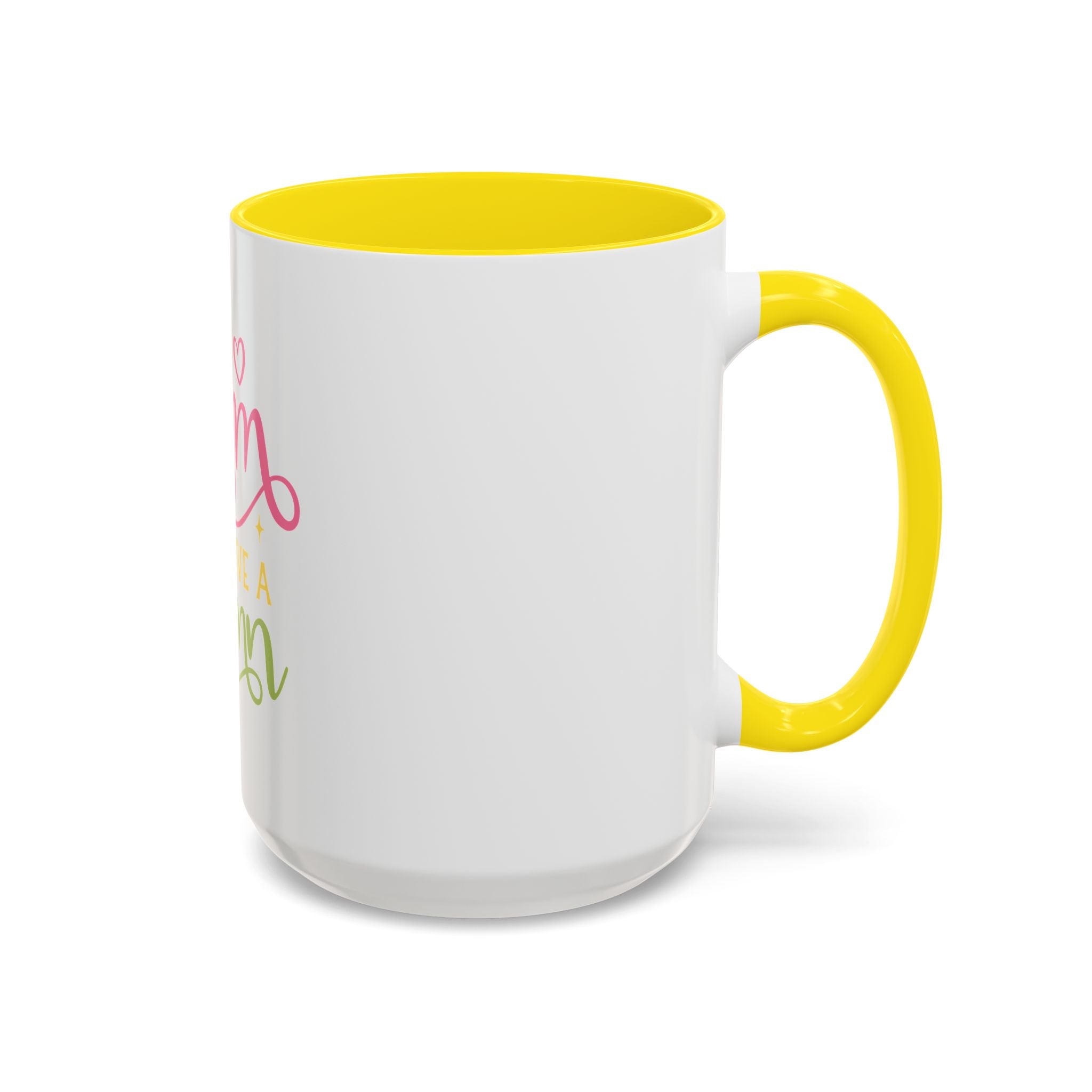 Too Glam To Give A Damn Accent Coffee Mug — Funny Pink & Green Script Ceramic Mug (11/15oz)