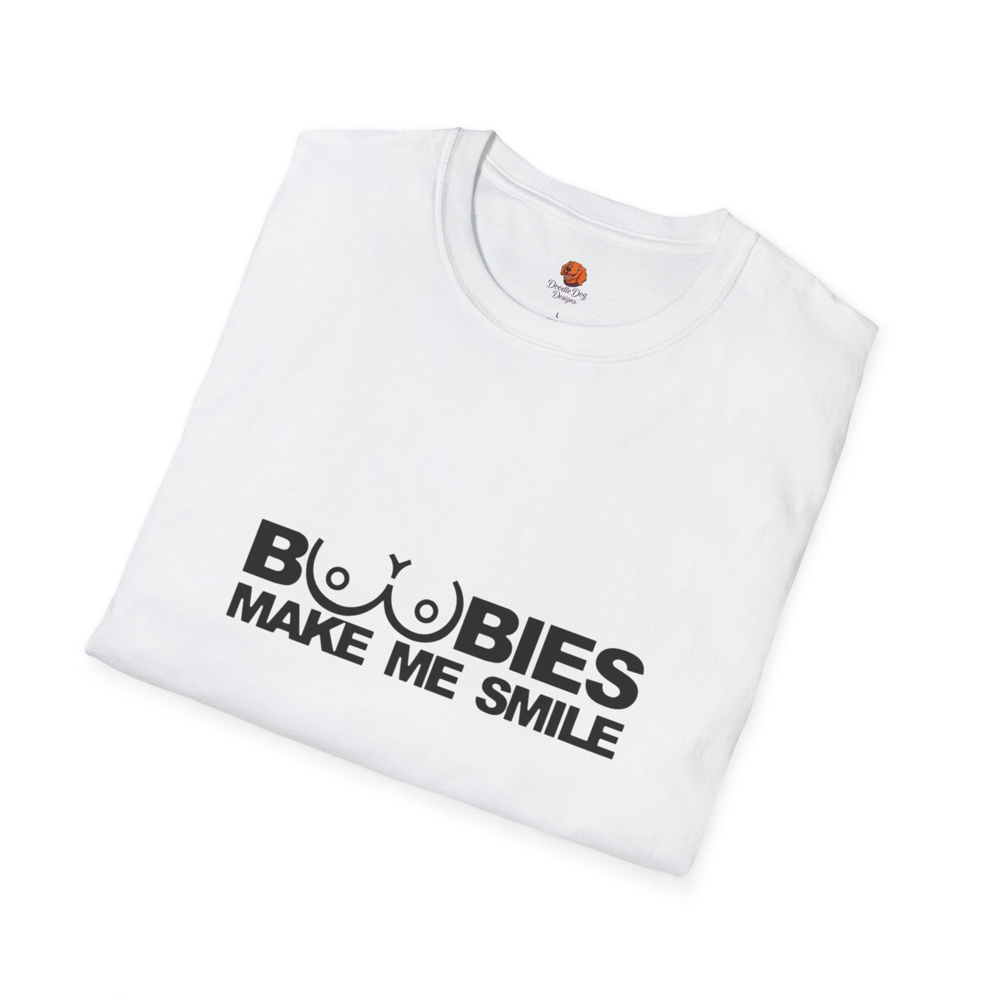 T-Shirt — "Boobies Make Me Smile" Funny Graphic Tee