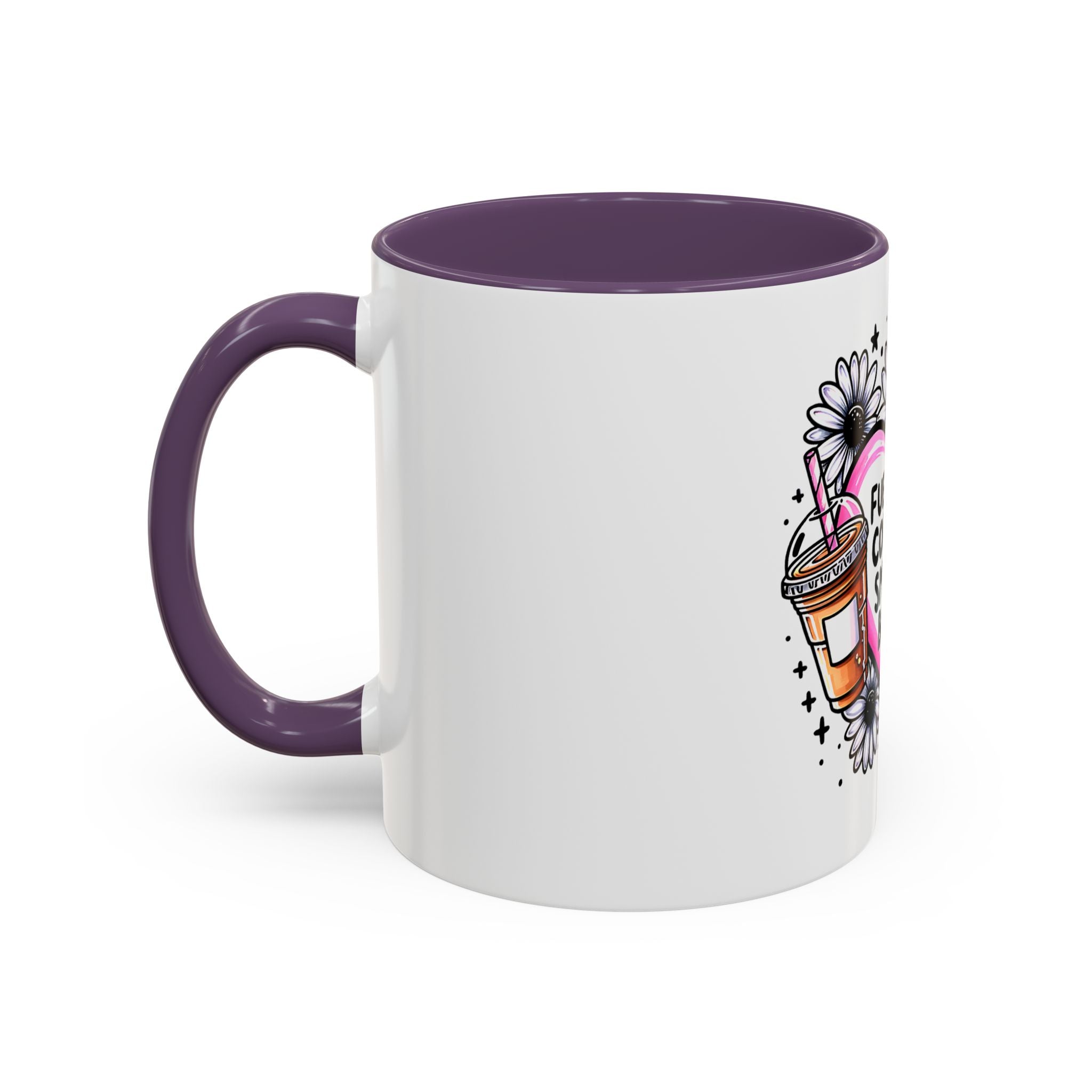 Fueled by Coffee & Smutty Books Mug — Floral Heart Coffee Cup (11/15oz)