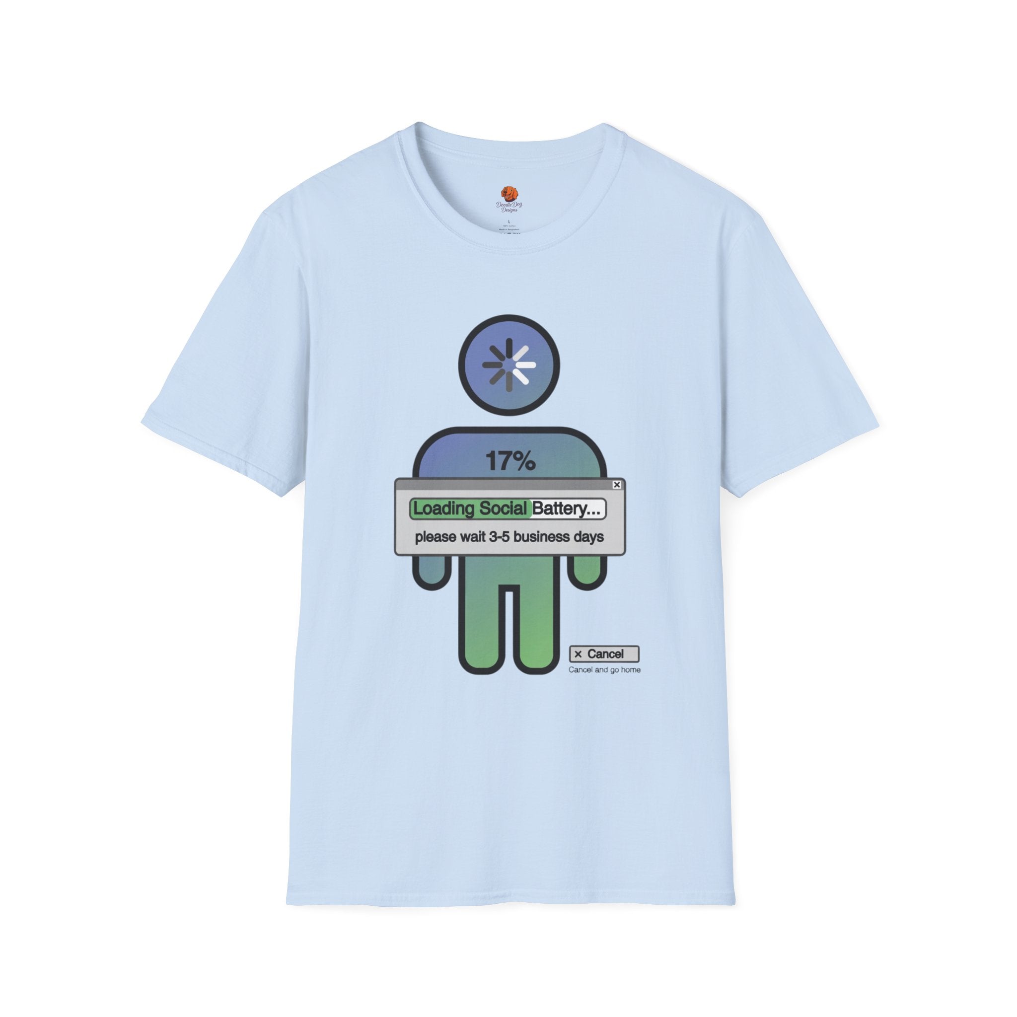 T‑Shirt — "Loading Social Battery 17%" Recovery Graphic Tee