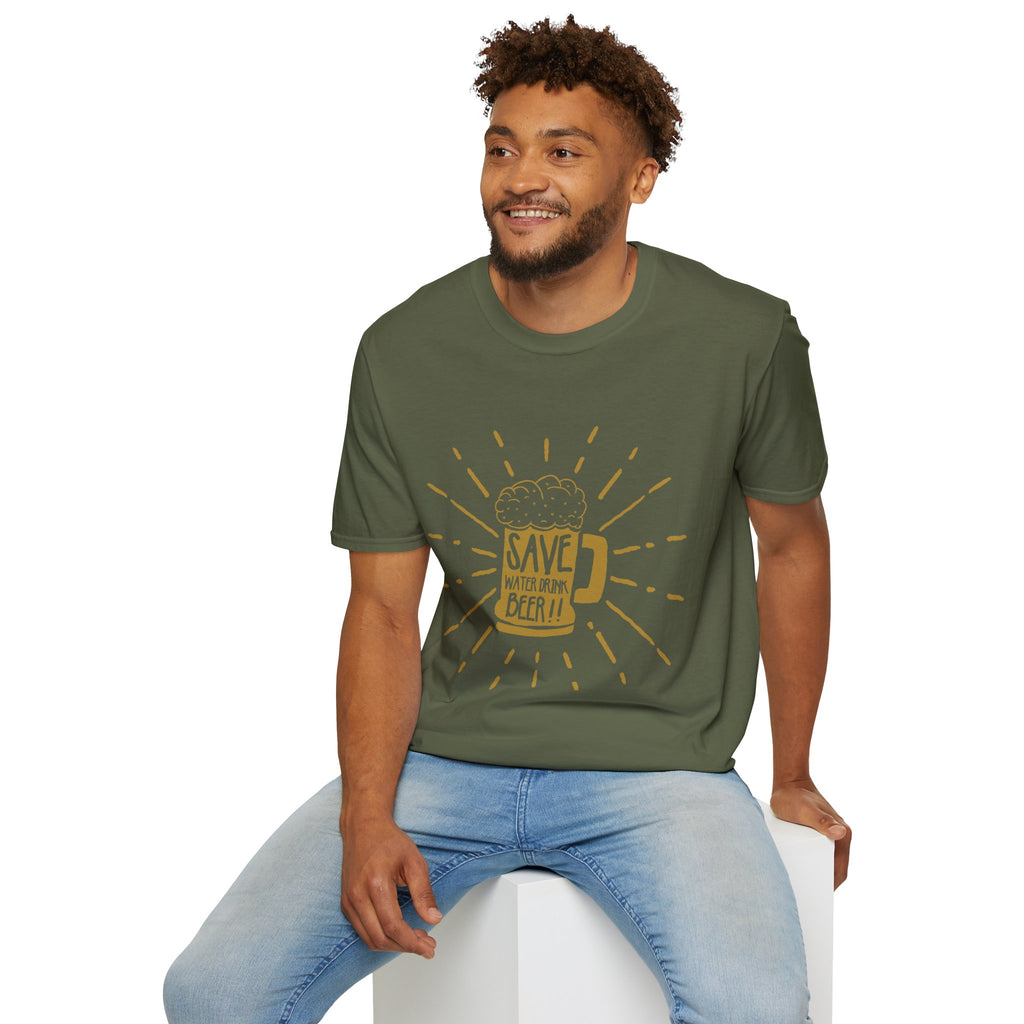 Save Water, Drink Beer T-Shirt — Funny Beer Mug Graphic Tee for Beer Lovers