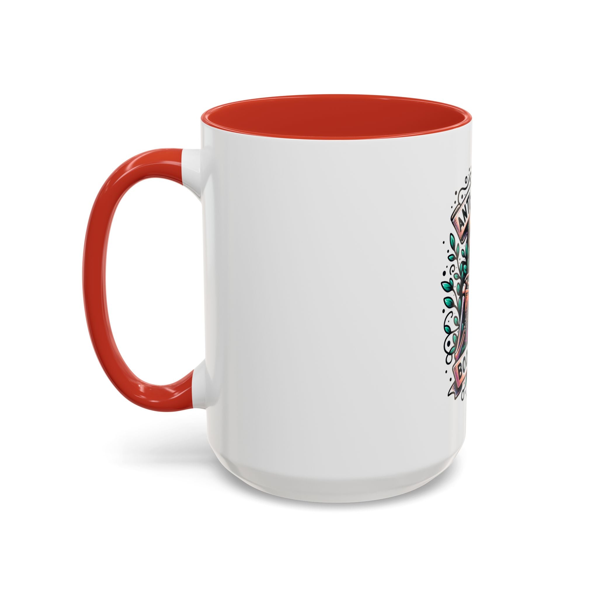 Accent Mug — "Anti-Social Book Club" Skull & Book Coffee Mug (11/15oz)