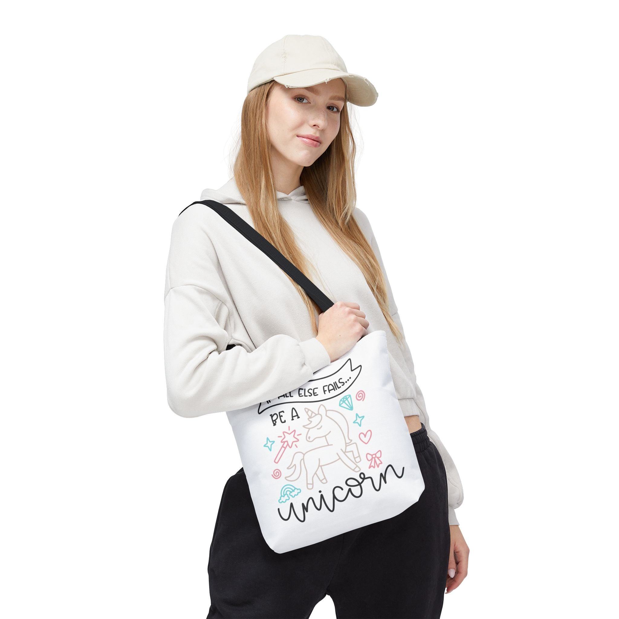 Unicorn Tote Bag — "If All Else Fails... Be a Unicorn" Cute Pastel Shopper