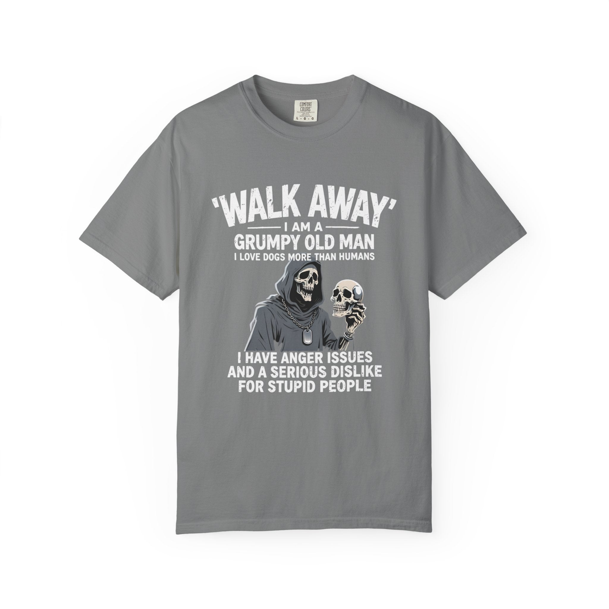 Grumpy Old Man T‑Shirt — “Walk Away I Am A Grumpy Old Man” Funny Skull Tee