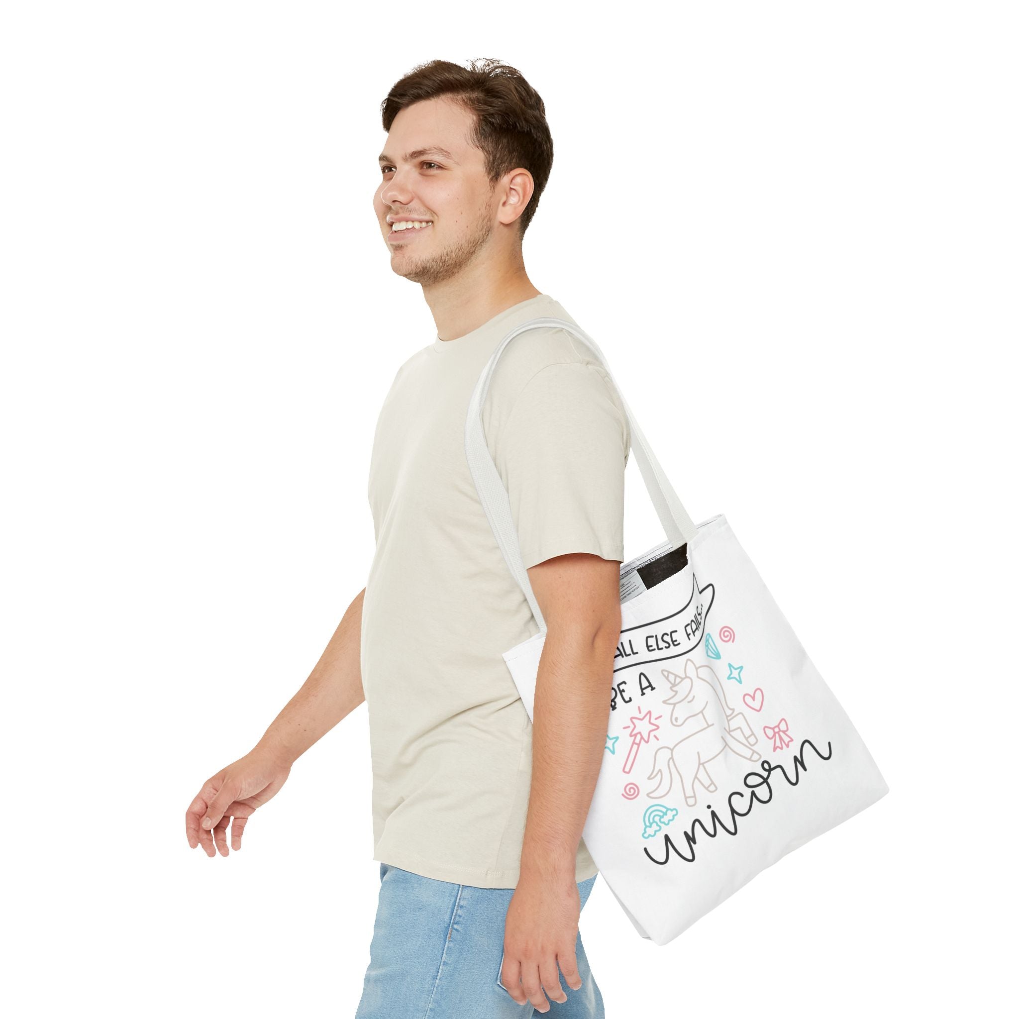 Unicorn Tote Bag — "If All Else Fails... Be a Unicorn" Cute Pastel Shopper