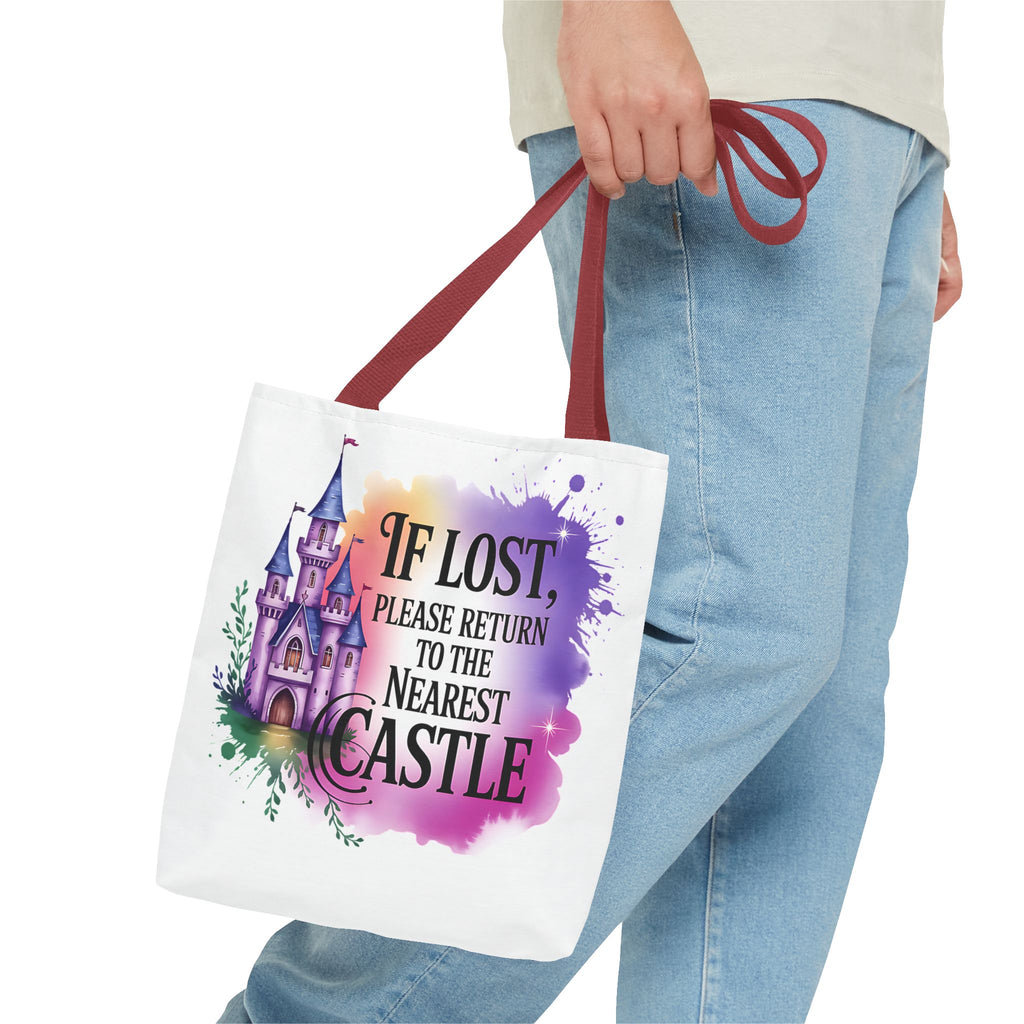 Castle Quote Tote Bag – "If Lost Please Return to the Nearest Castle"