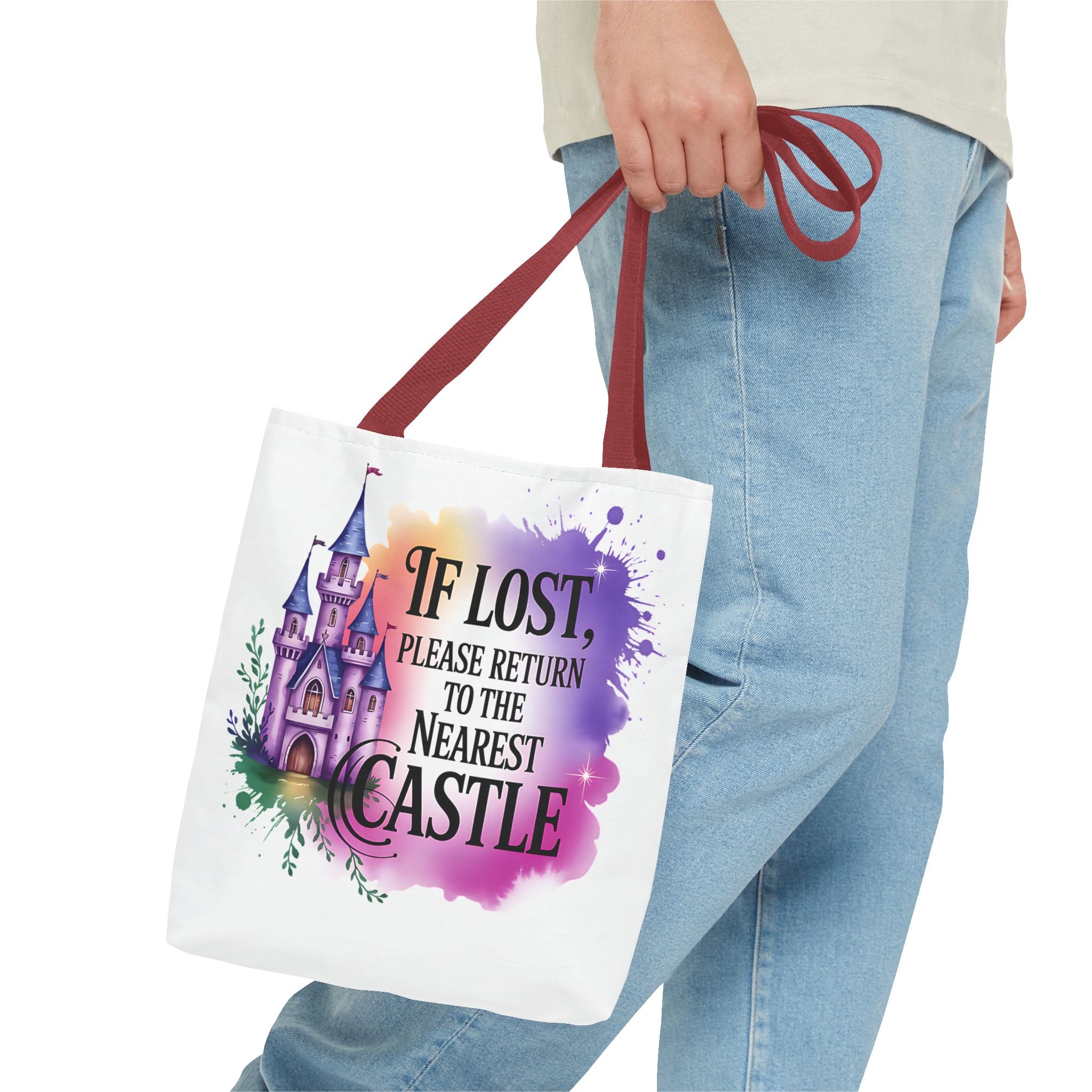 Castle Quote Tote Bag – "If Lost Please Return to the Nearest Castle"